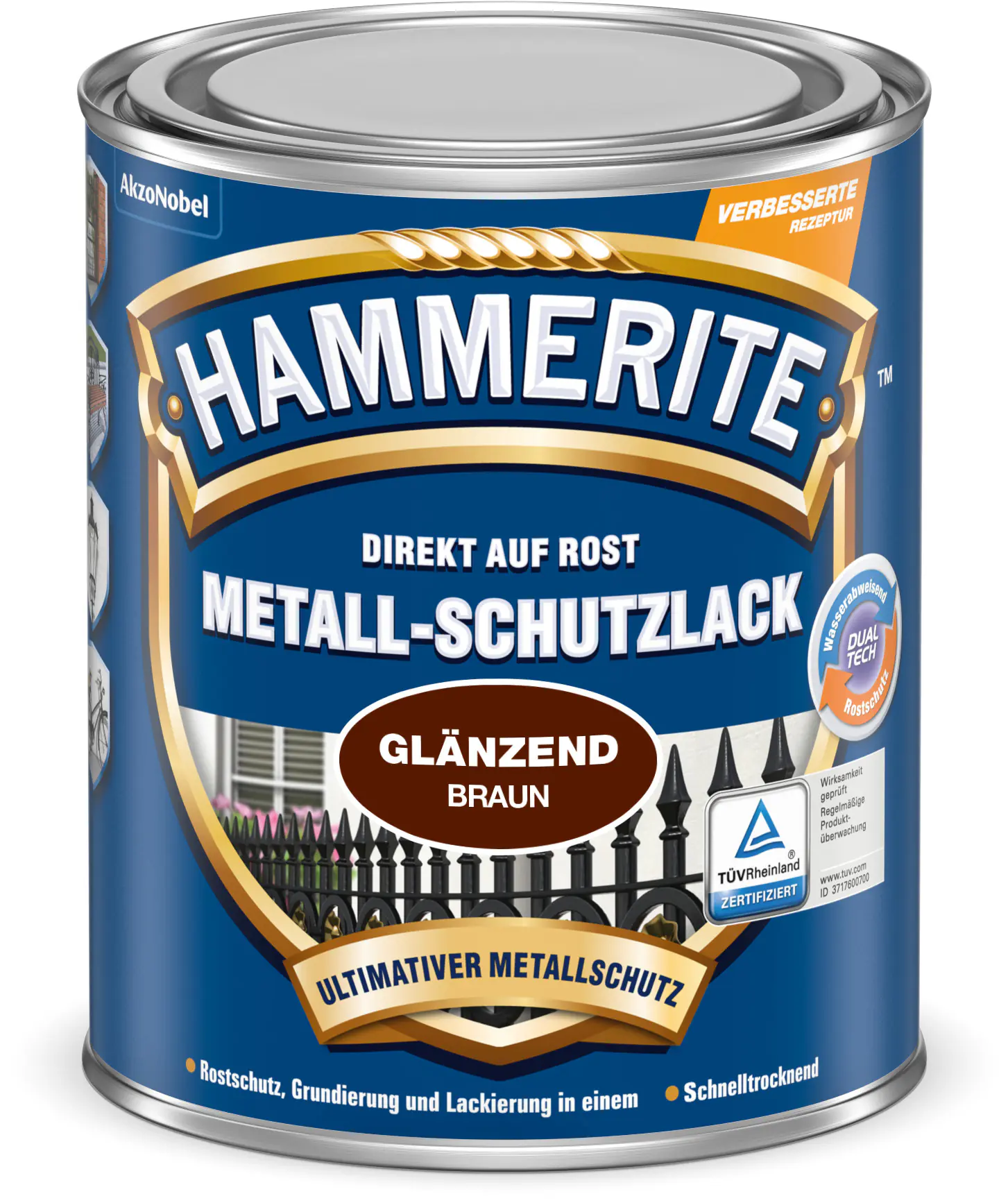 Hammerite Metall-Schutzlack 750 ml braun glänzend