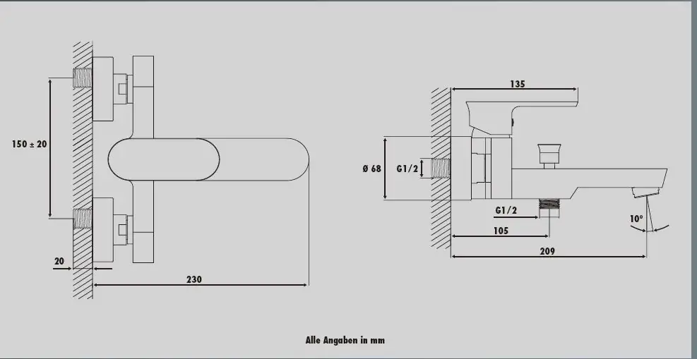 Primaster Badewannenarmatur Moskau verchromt
