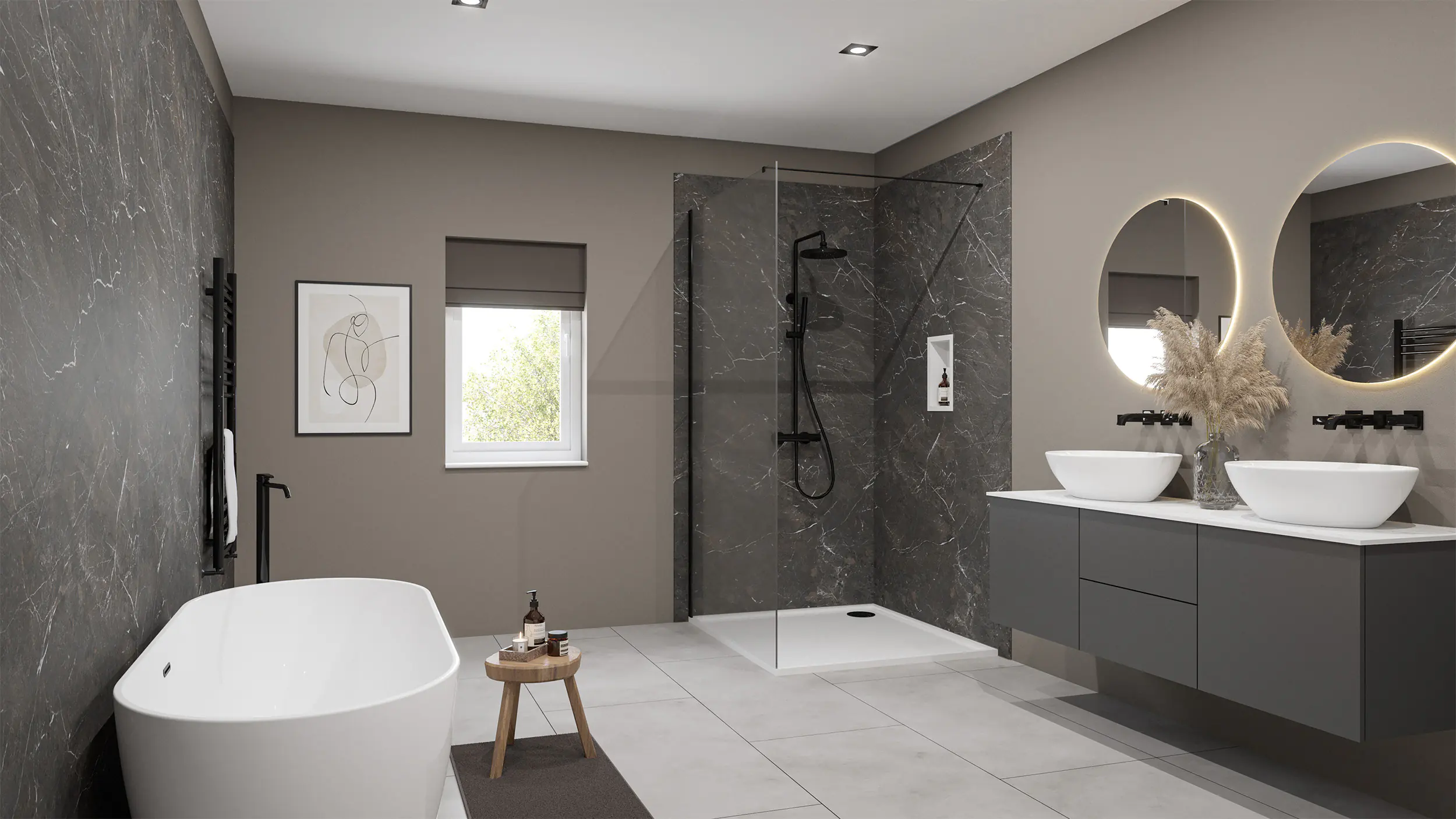 Wetwall Elite Wandpaneel  Rosso Levanto 120 x 242 cm mit abgerundeter Abschlusskante