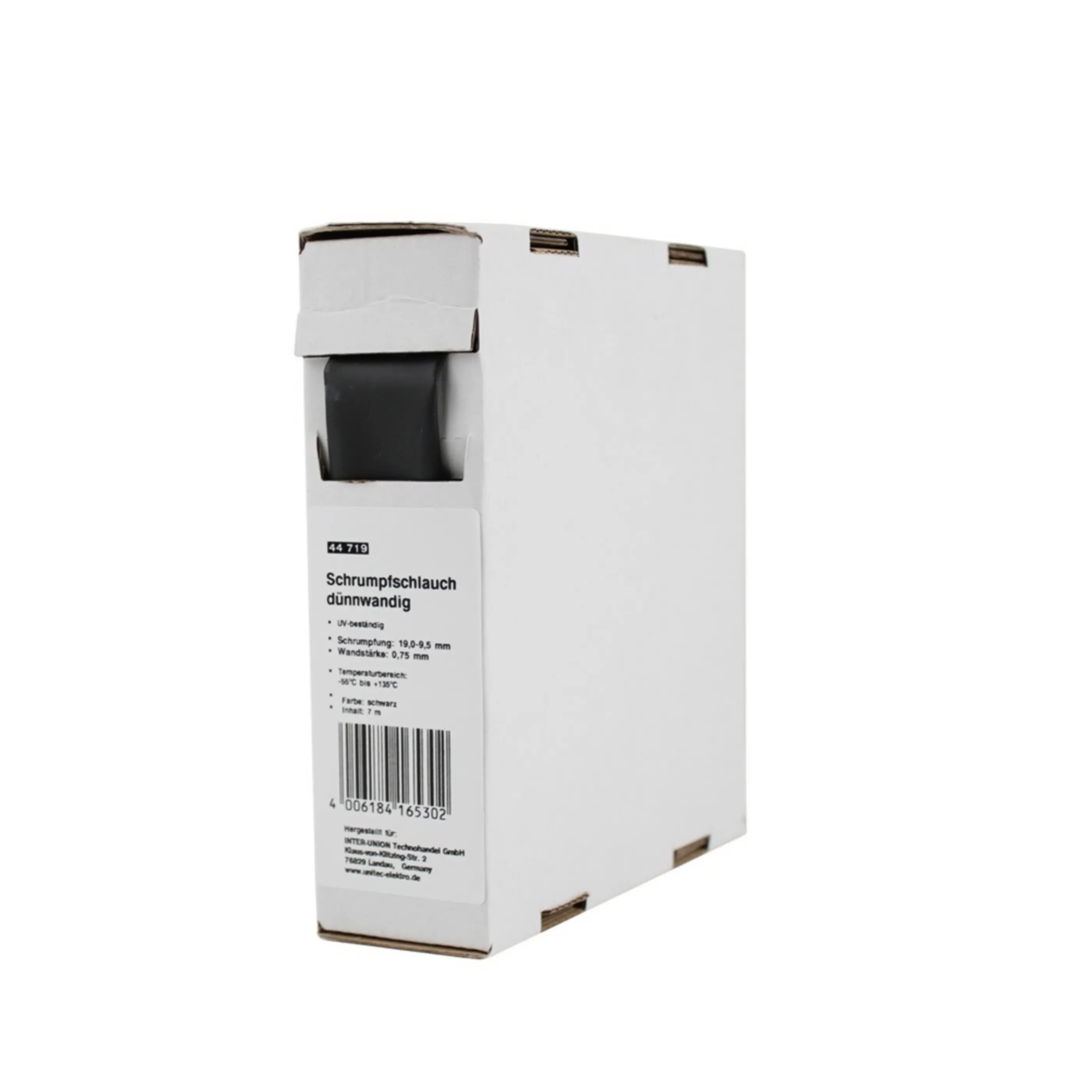 Unitec Schrumpfschlauch Abrollbox Ø 19-9,5 mm Meterware schwarz