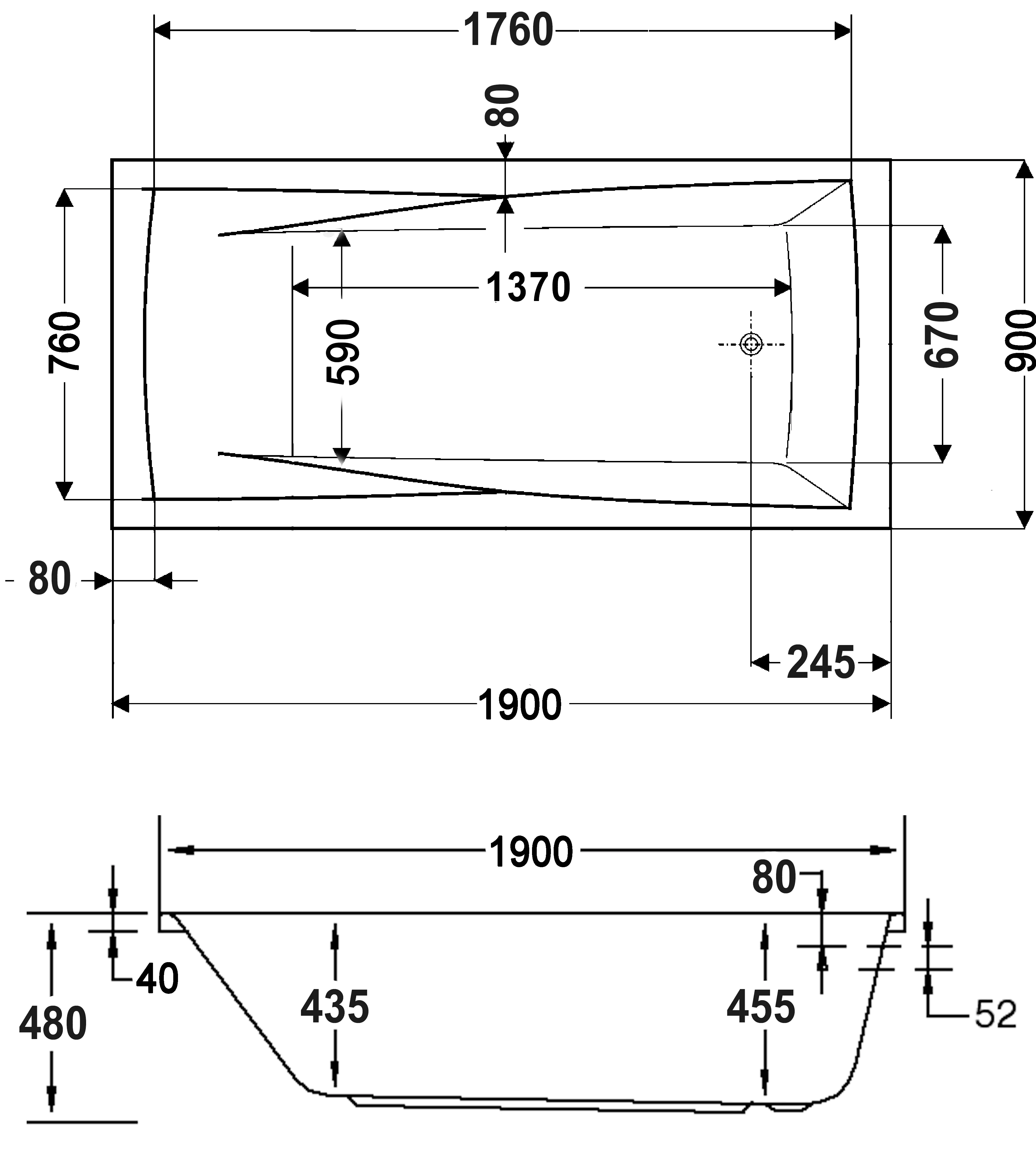 4005489045166_1687836 Ottofond Whirlpool-Badewanne Komplettset Atlanta 190 cm