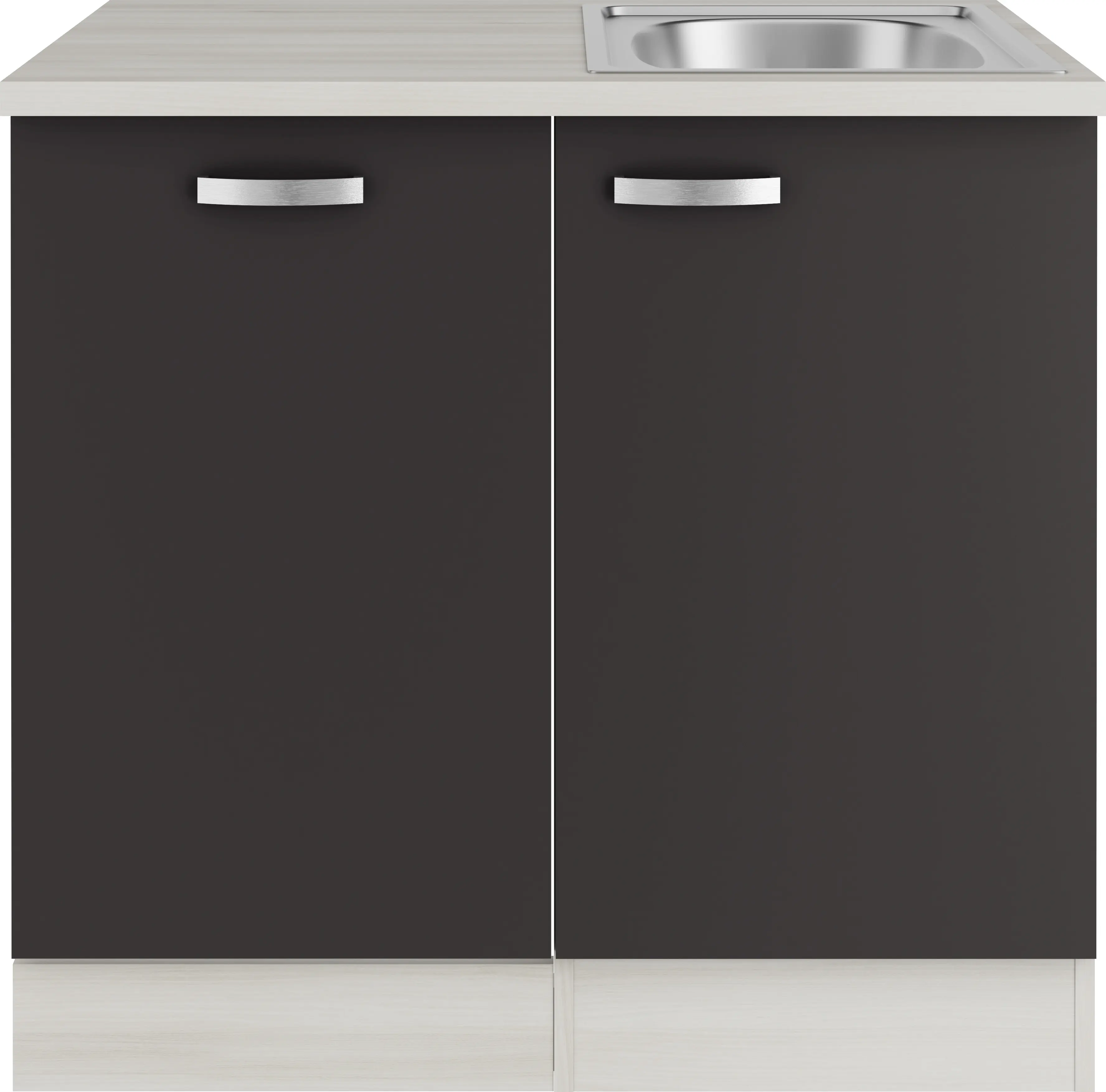 Optifit Spüle mit Unterschrank-Set Faro 220 anthrazit/akazie 90 cm