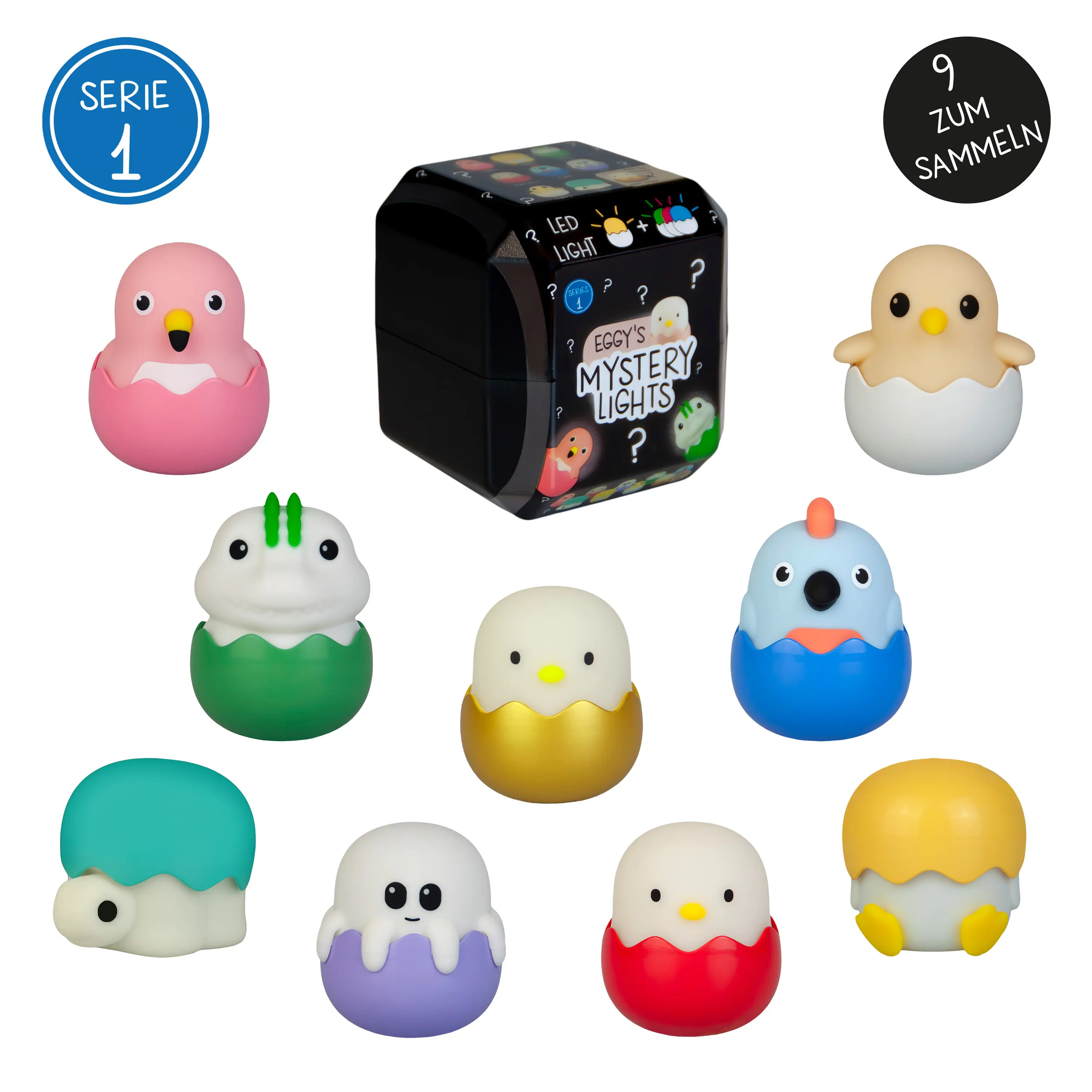 MegaLight Mini Lichter Eggy´s Mystery Lights Dimmbar mit Akku 9-fach Sortiert