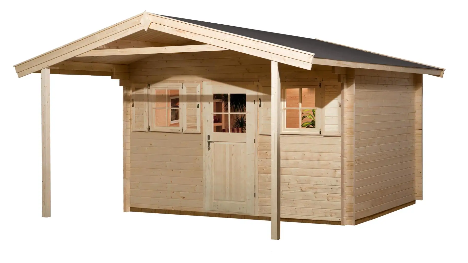 Weka Gartenhaus Weekendhaus Eirik A 380 x 580 cm natur mit Fußboden
