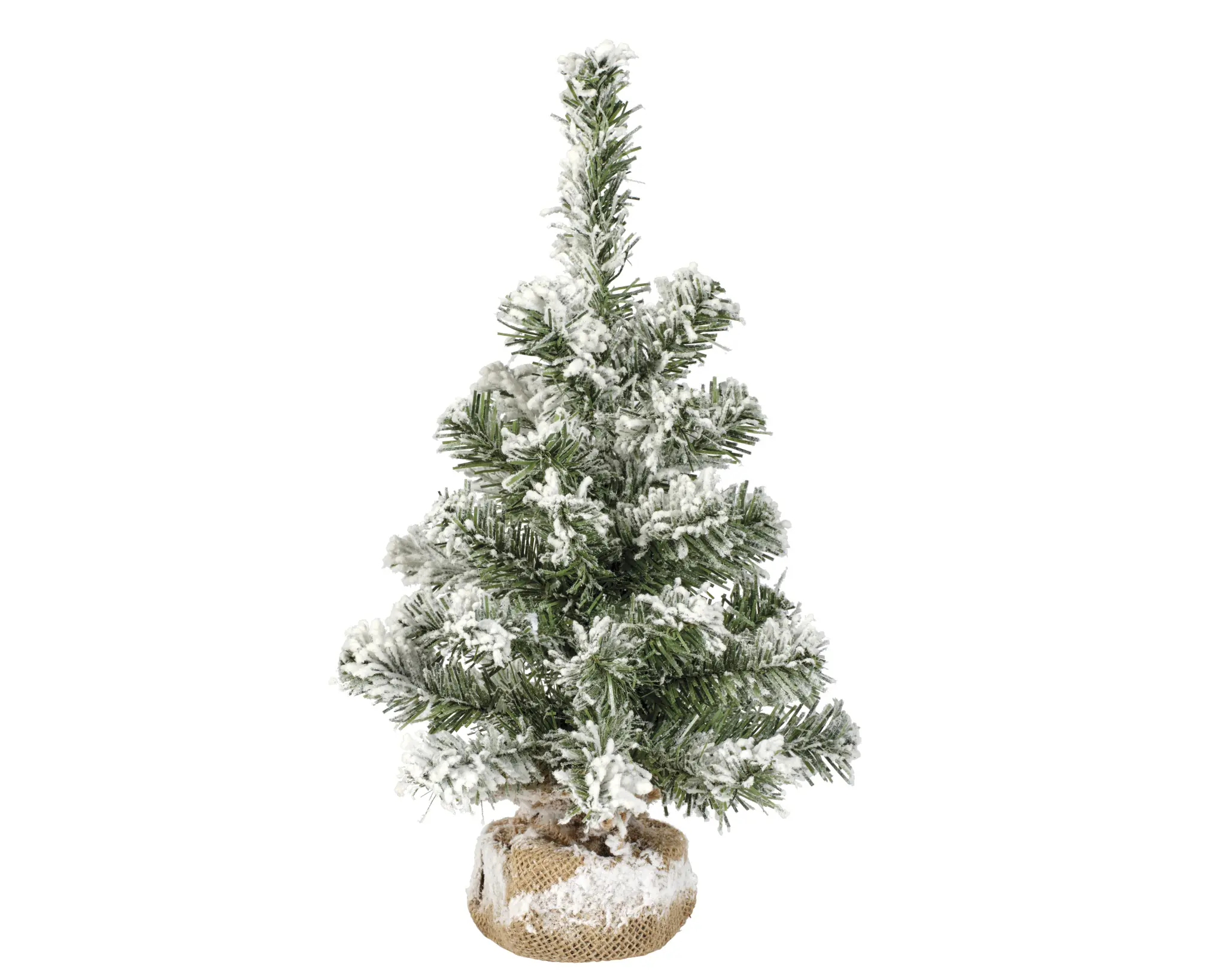 Everlands Mini Weihnachtsbaum im Jutesack 35 cm grün weiß