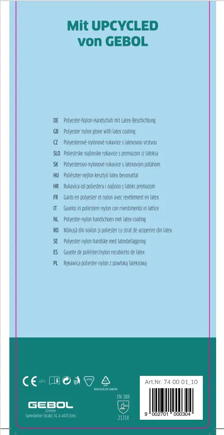 Gebol Handschuh Upcycled Strong dunkelgrün  