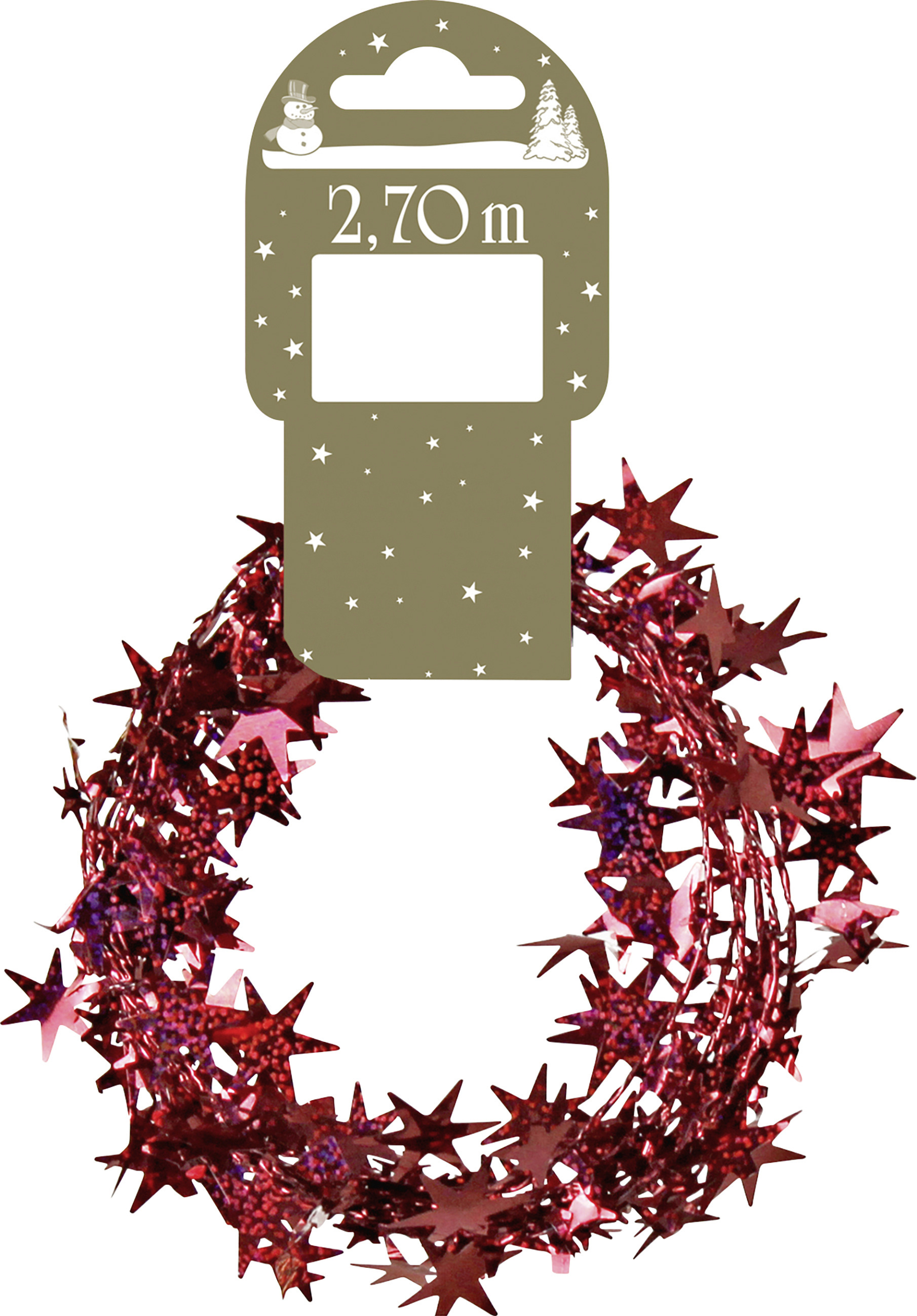 Sterngirlande holographisch Kunststoff 270 cm rot 