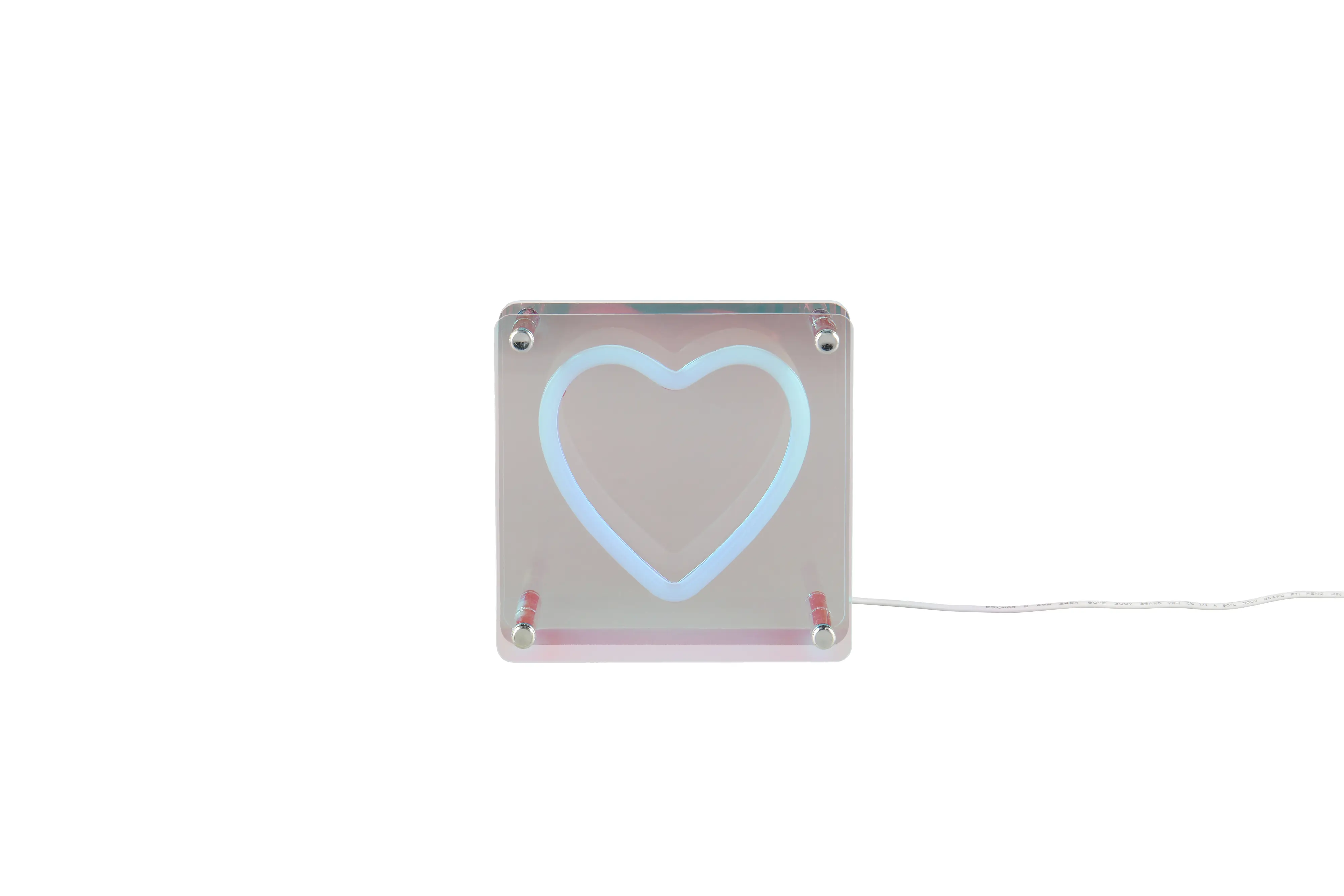 Reality LED-Tischleuchte Querido Fun Herz 14,5 x 14,5 cm warmweiß transparent irisierend