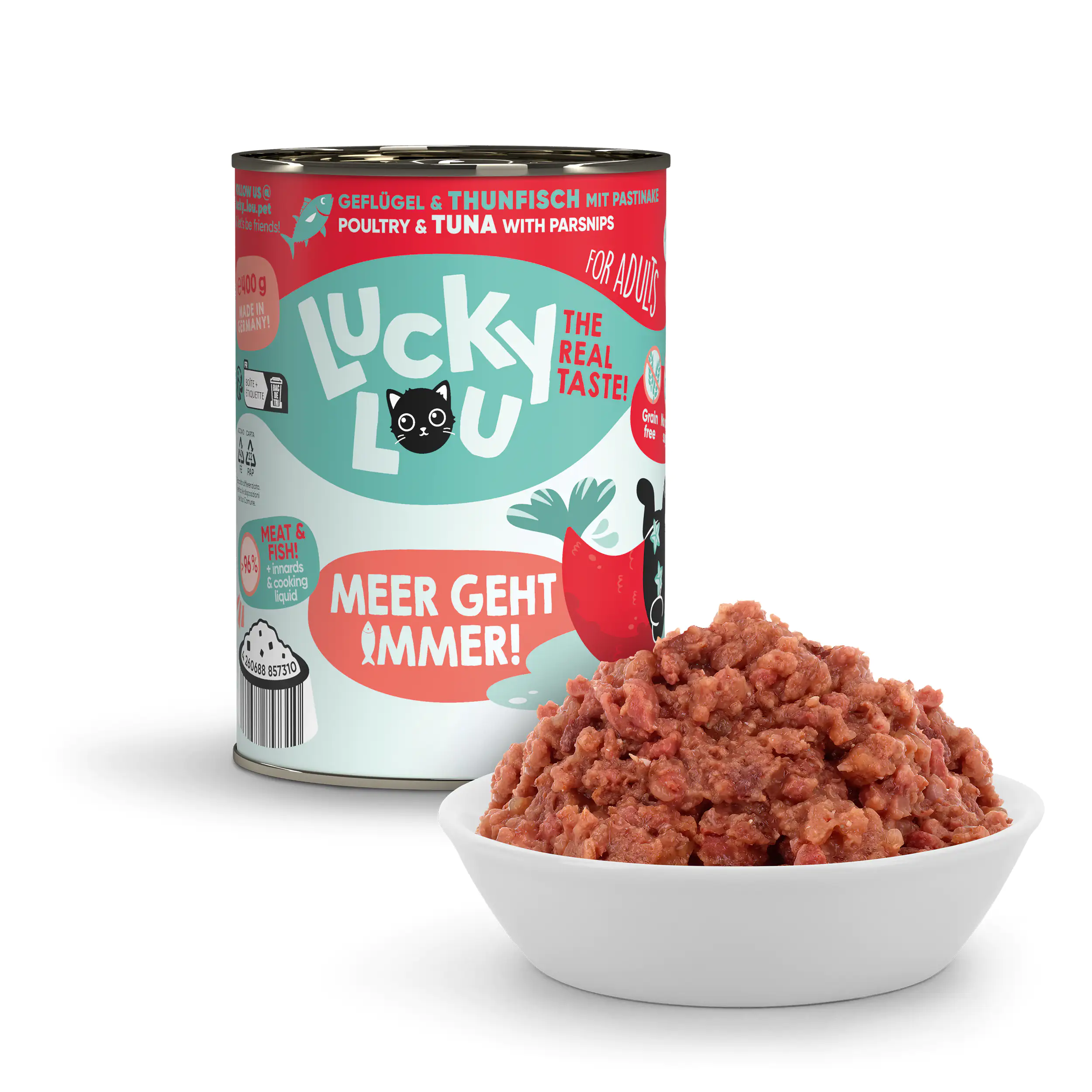Lucky Lou Katzenfutter Geflügel und Thunfisch 400 g
