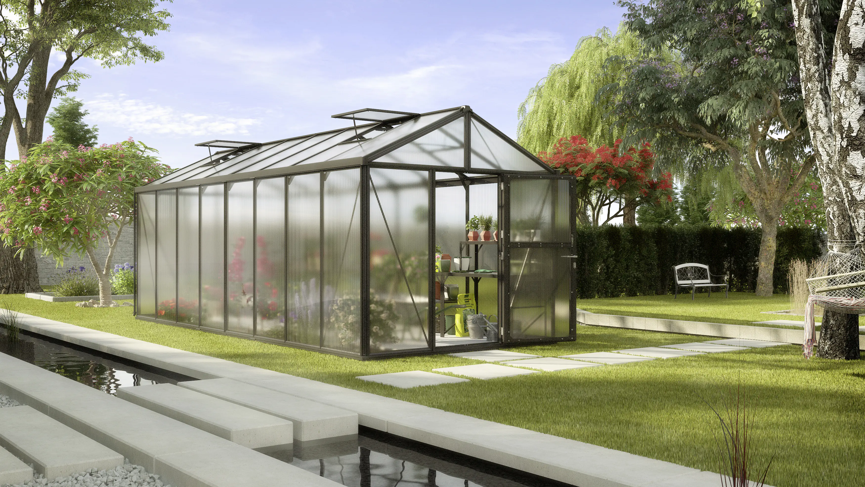 Vitavia Gewächshaus Zeus 15700 266 x 622 cm 16 mm Hohlkammerplatten