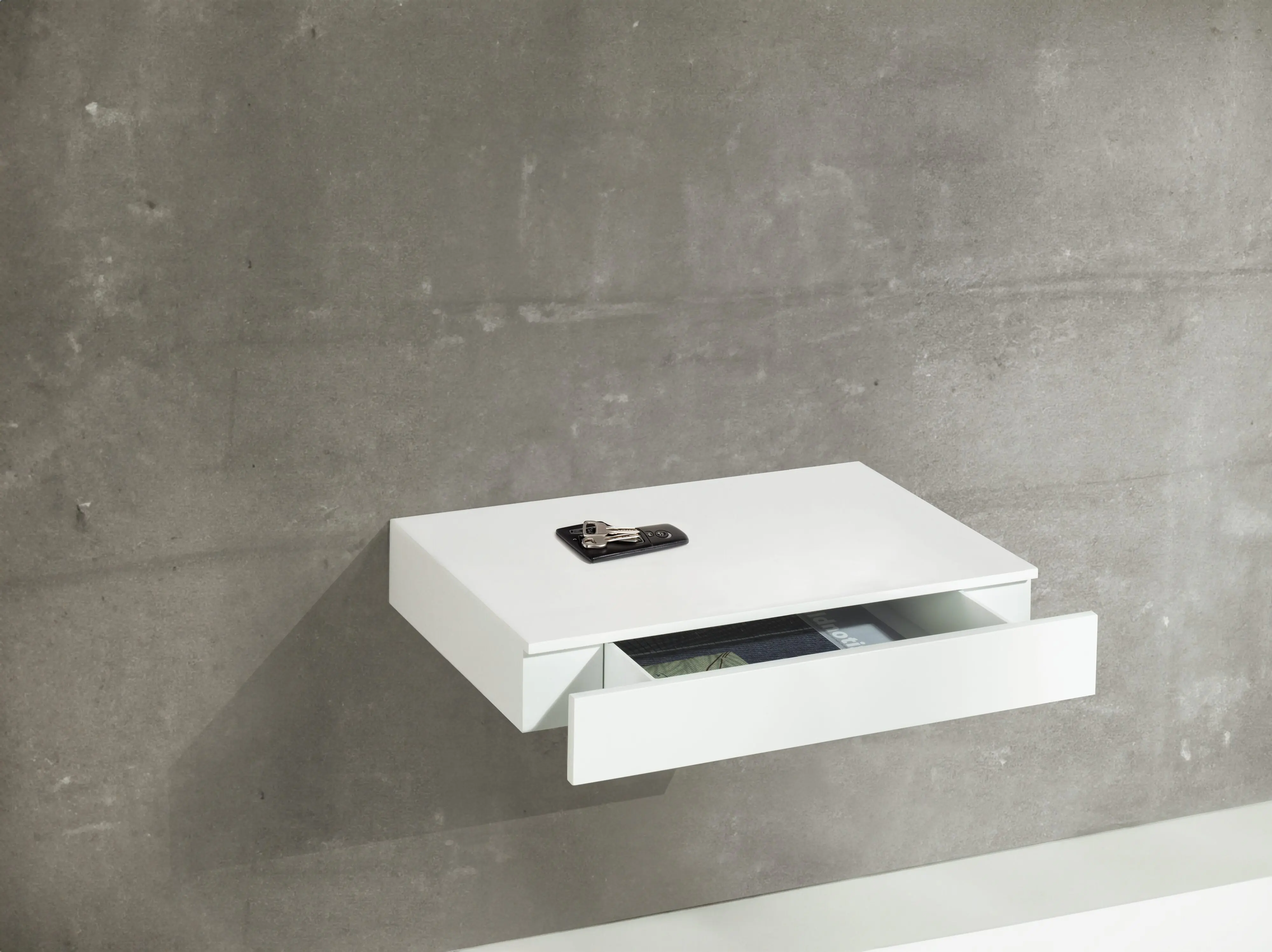 Dolle Wandregal mit Schublade Cassetto 48 x 28 cm weiß