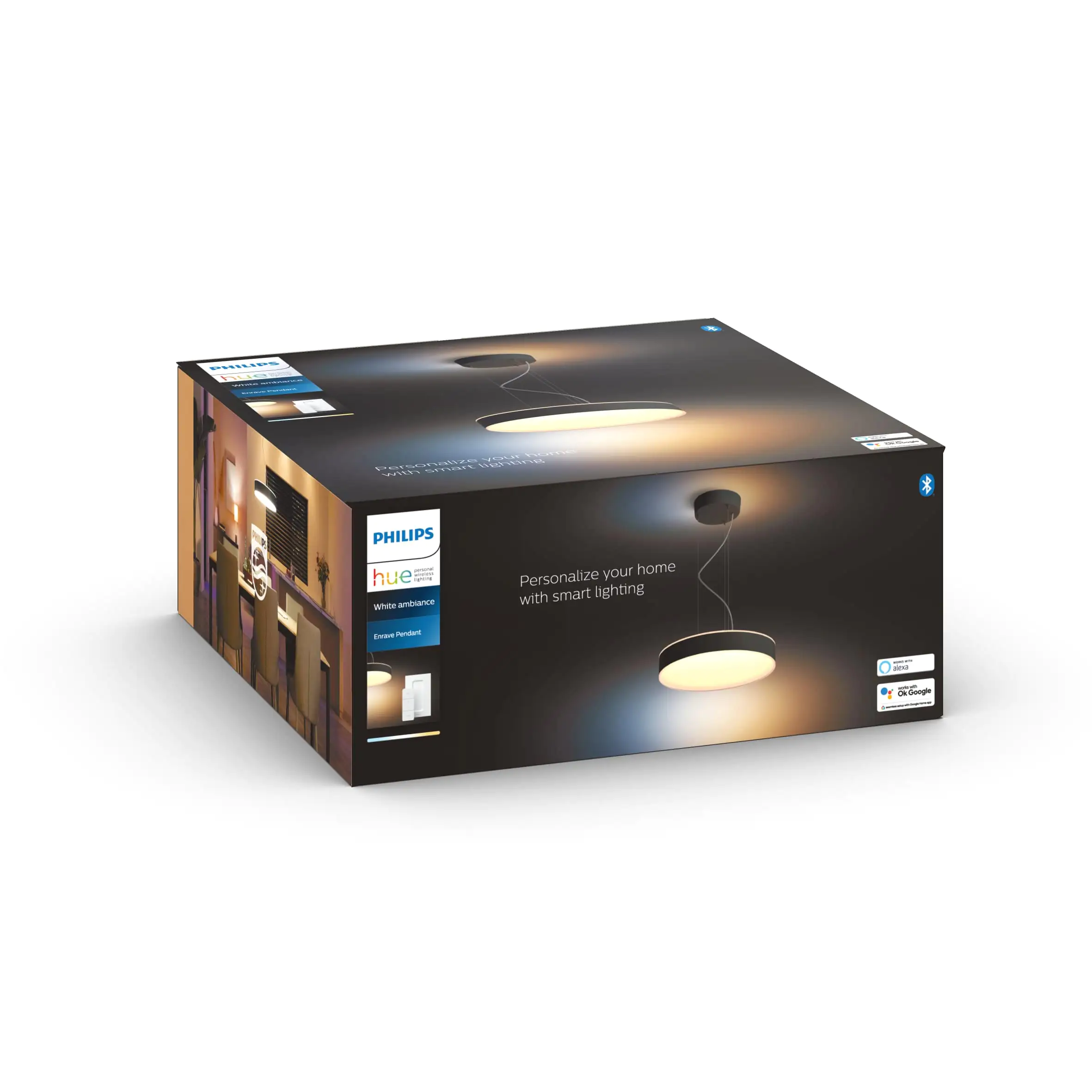 Philips Hue LED Pendelleuchte White Ambiance Enrave schwarz Ø 42,5 cm