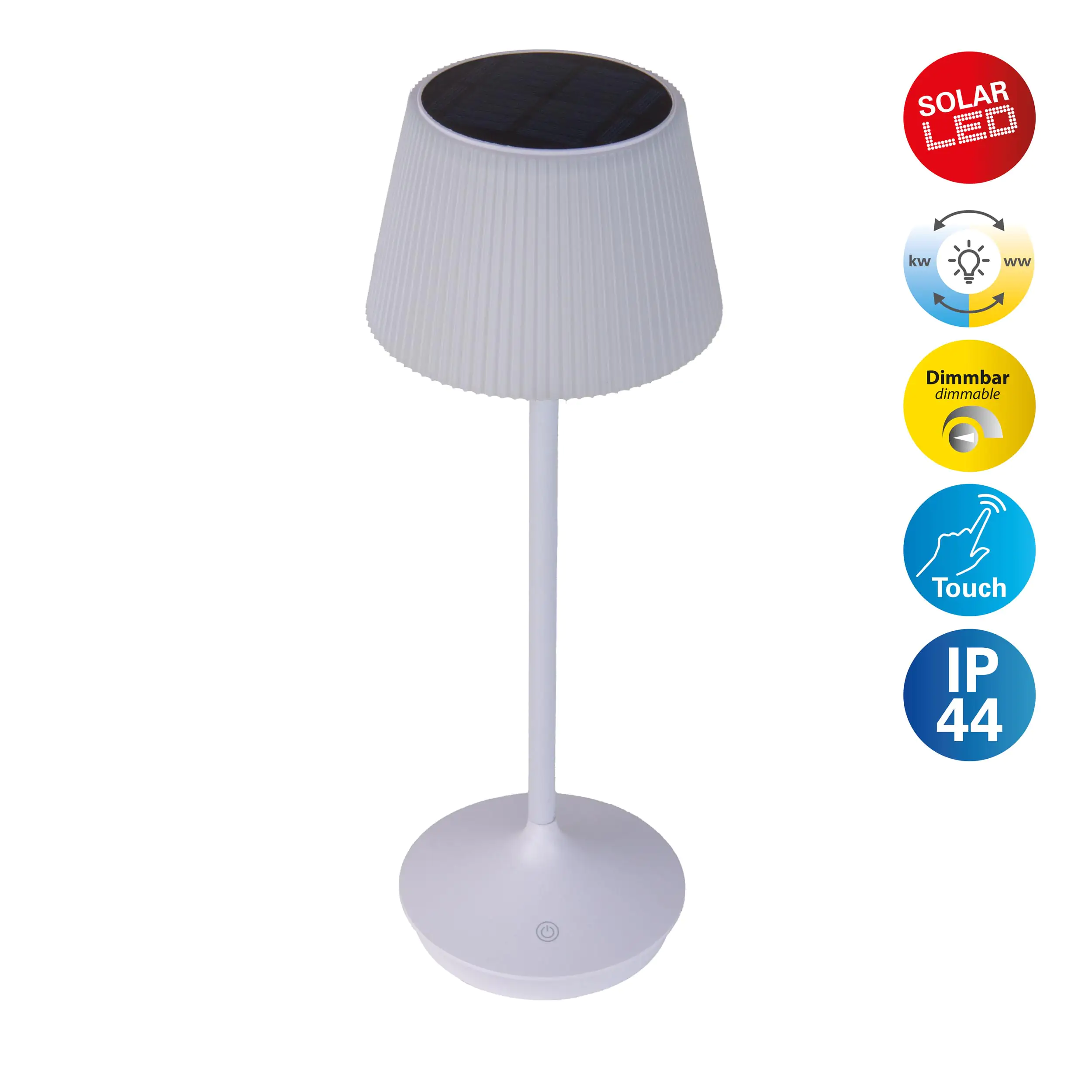Light & More Solar-Tischleuchte Emmi weiß 38 x 13 cm Light & More Solar-Tischleuchte Emmi weiß 38 x 13 cm
