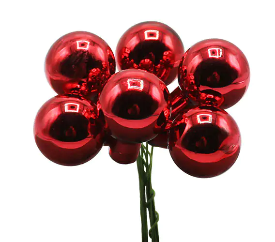 Glaskugeln rot aus Glas 20 mm, 6 Stück