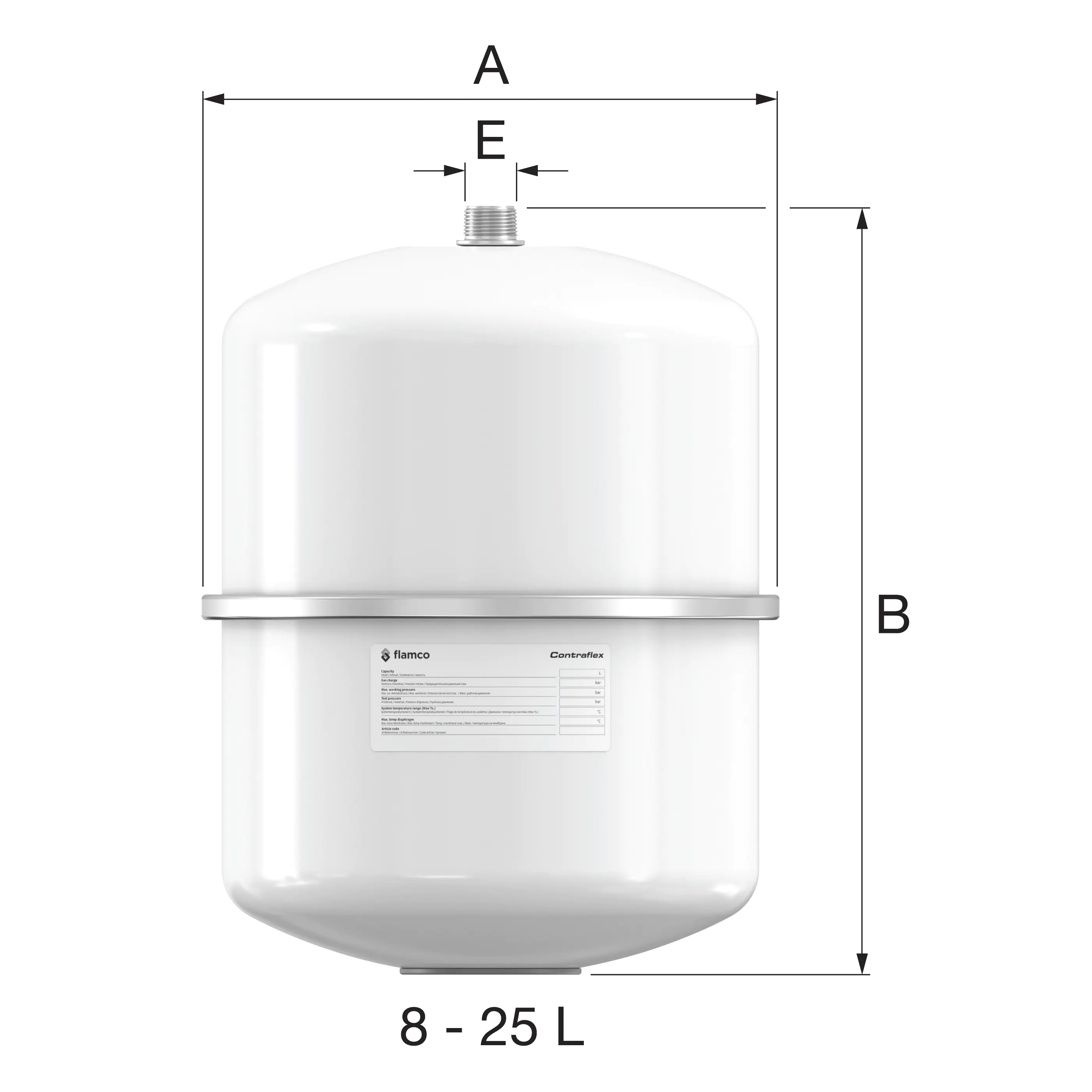 Flamco 25L Heizung Ausdehnungsgefäß Contraflex 3 bar 