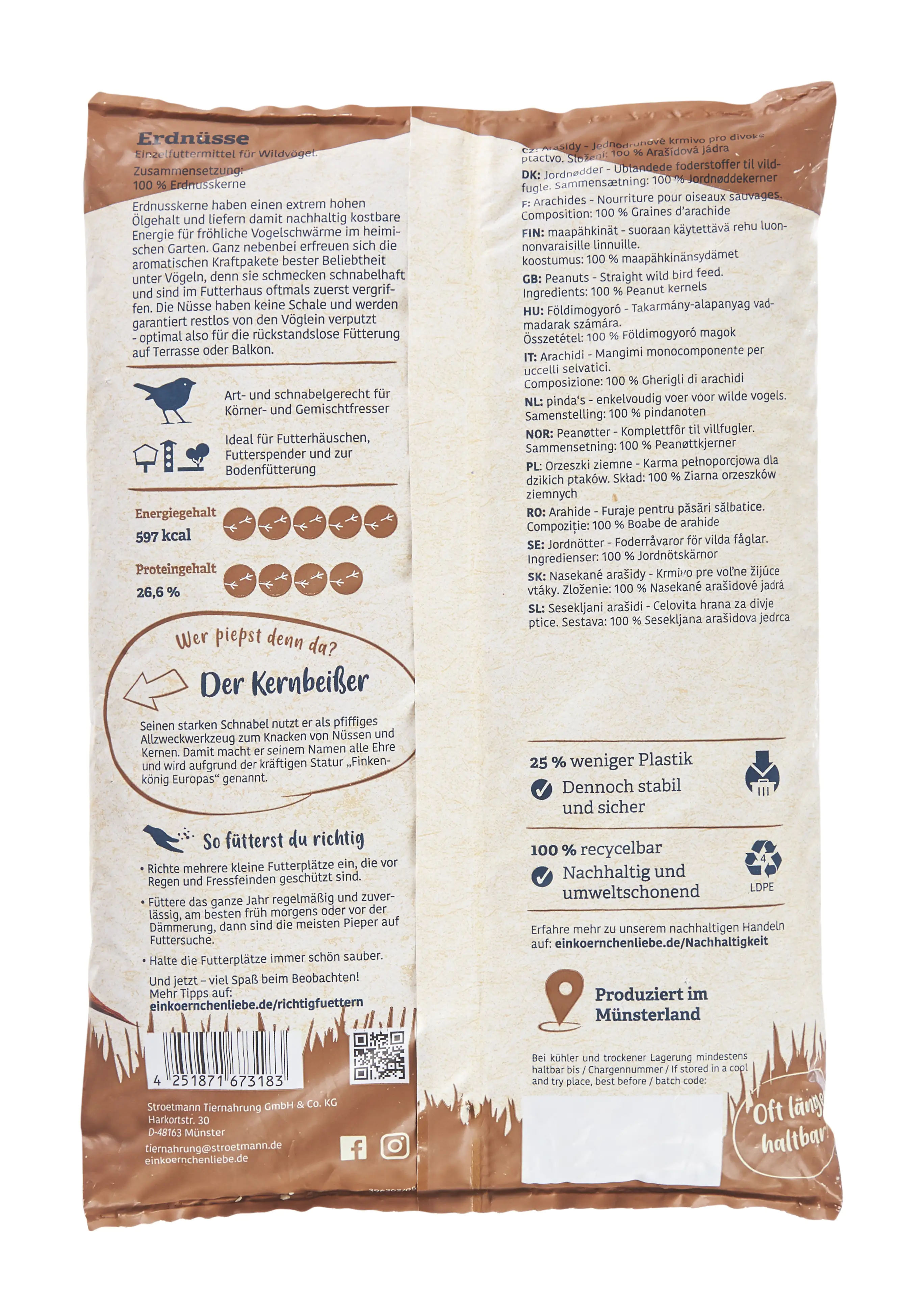 Elles Wildvogelfutter Erdnusskerne 1 kg