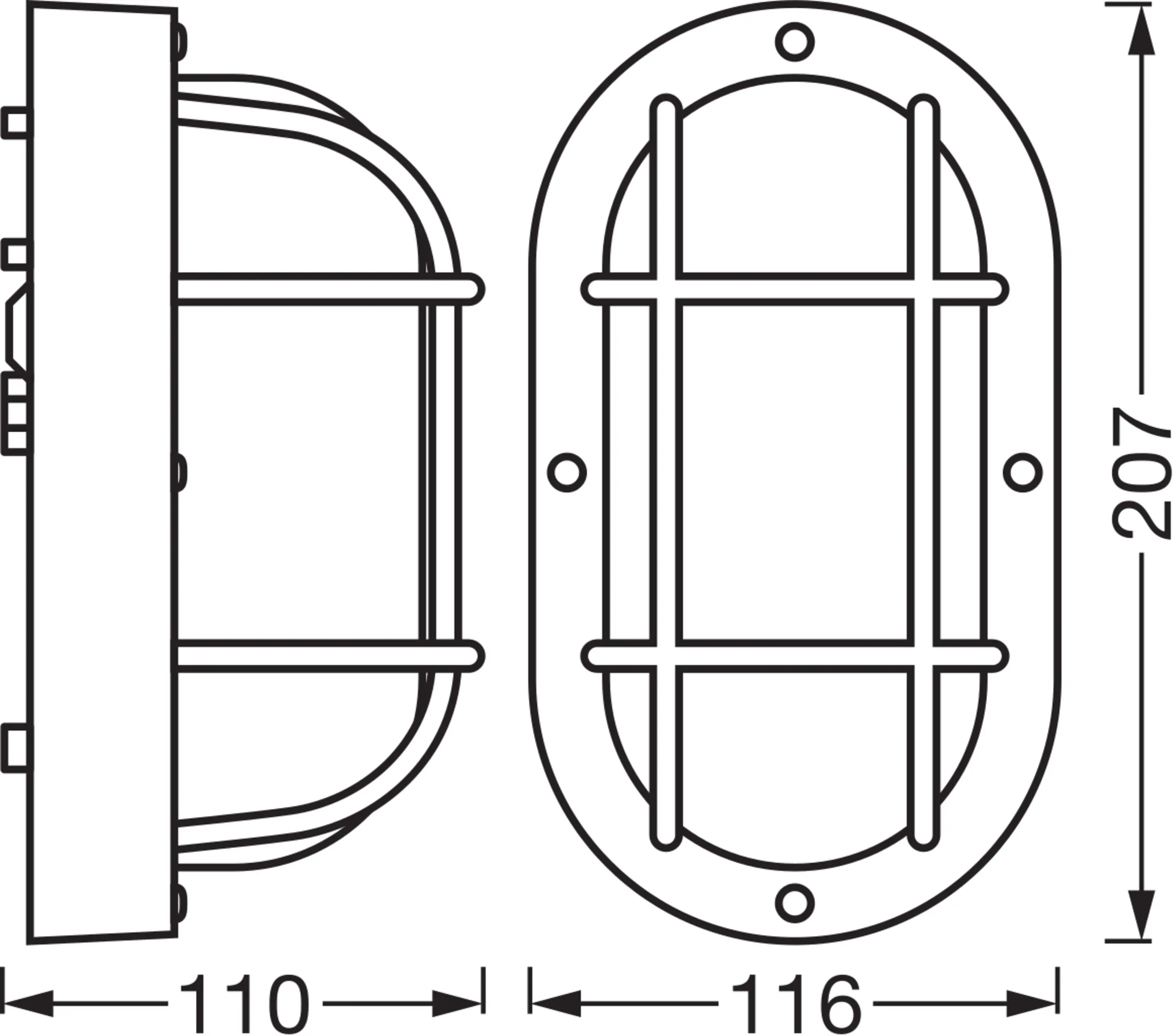 Osram LED Wandleuchte Bulkhead Essential Oval E27 weiß Osram LED Wandleuchte Bulkhead Essential Oval E27 weiß