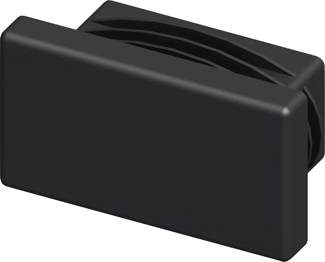 alfer Lamellenstopfen, rechteckig 23.5 x 43.5 mm Kunststoff glatt schwarz