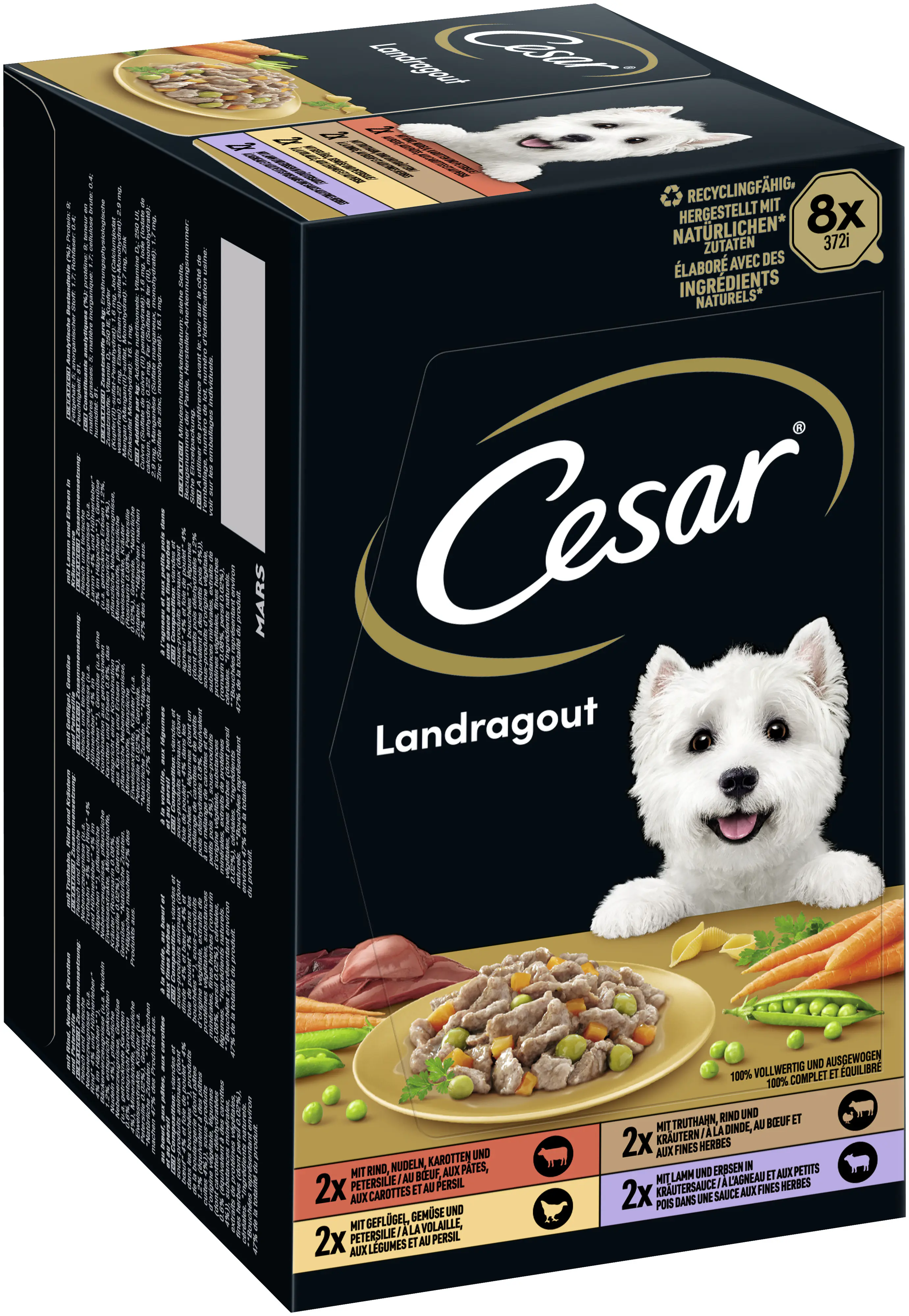 Cesar Hundenassfutter Adult 8 x 150 g Landküche Selektion 