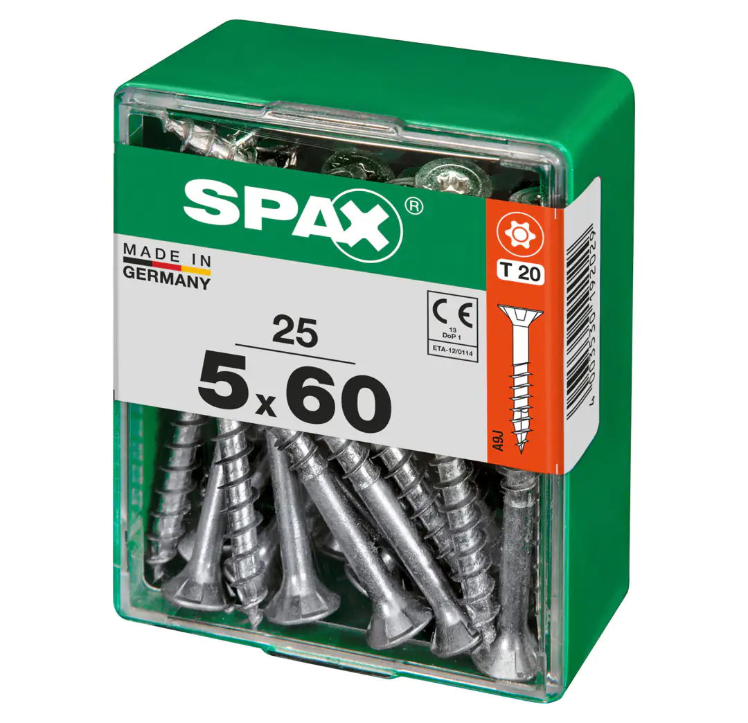 Spax Universalschrauben 5.0 x 60 mm TX 20 - 25 Stk. Spax Universalschrauben 5.0 x 60 mm TX 20 - 25 Stk.
