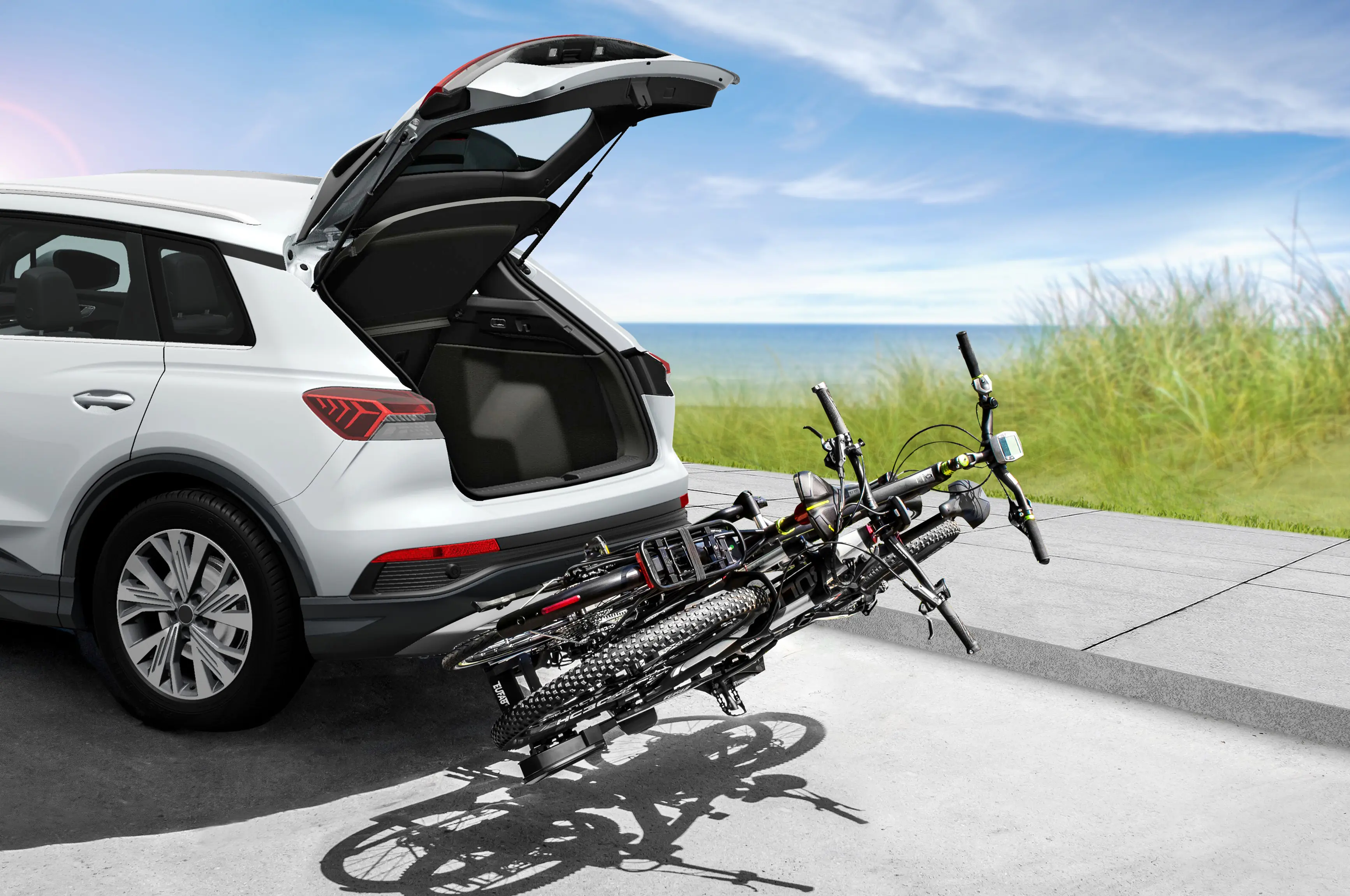 EUFAB Fahrradträger Limited DC1 LED für 2 Fahrräder vormontiert