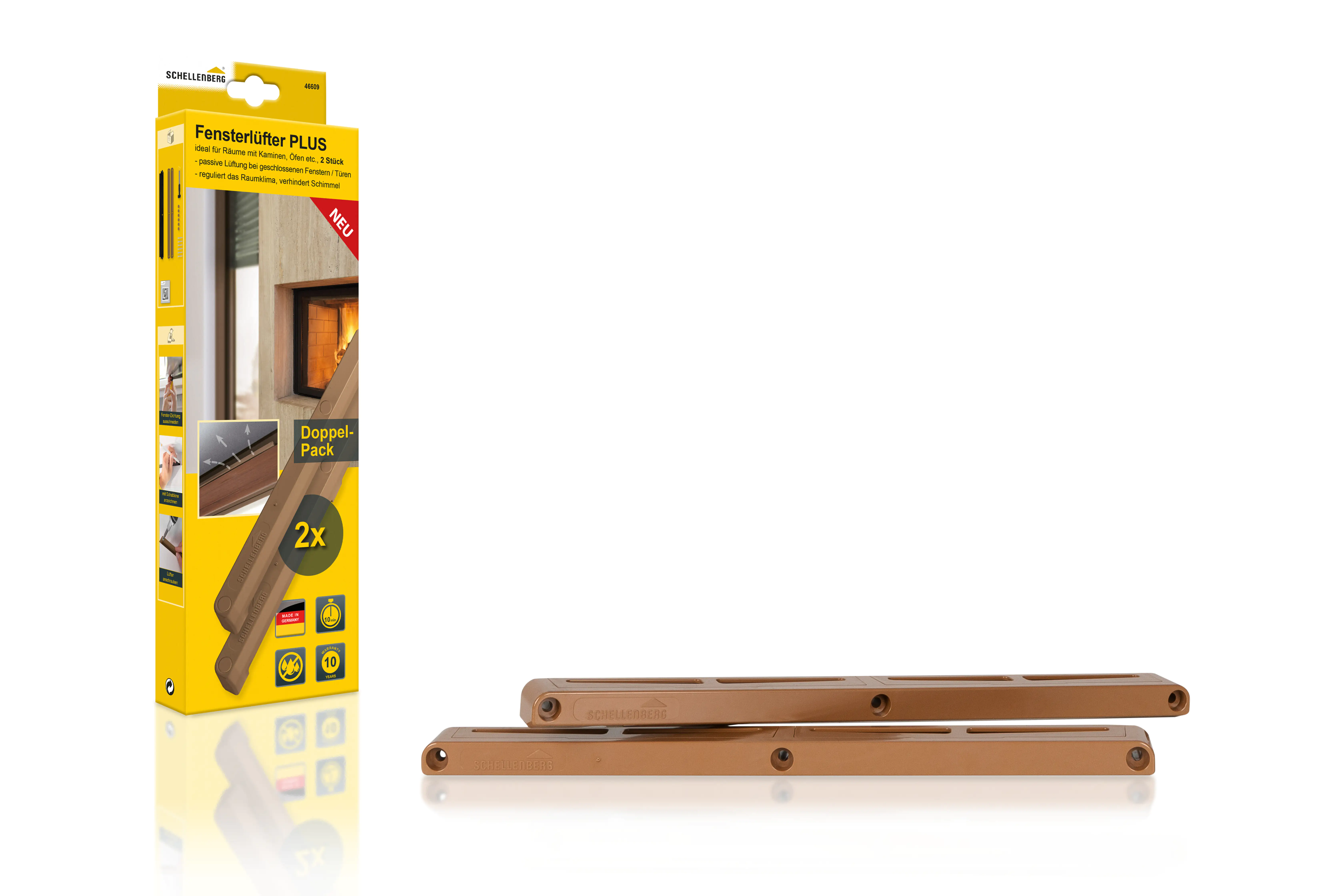 Schellenberg Fensterfalzlüfter Plus braun Starterset