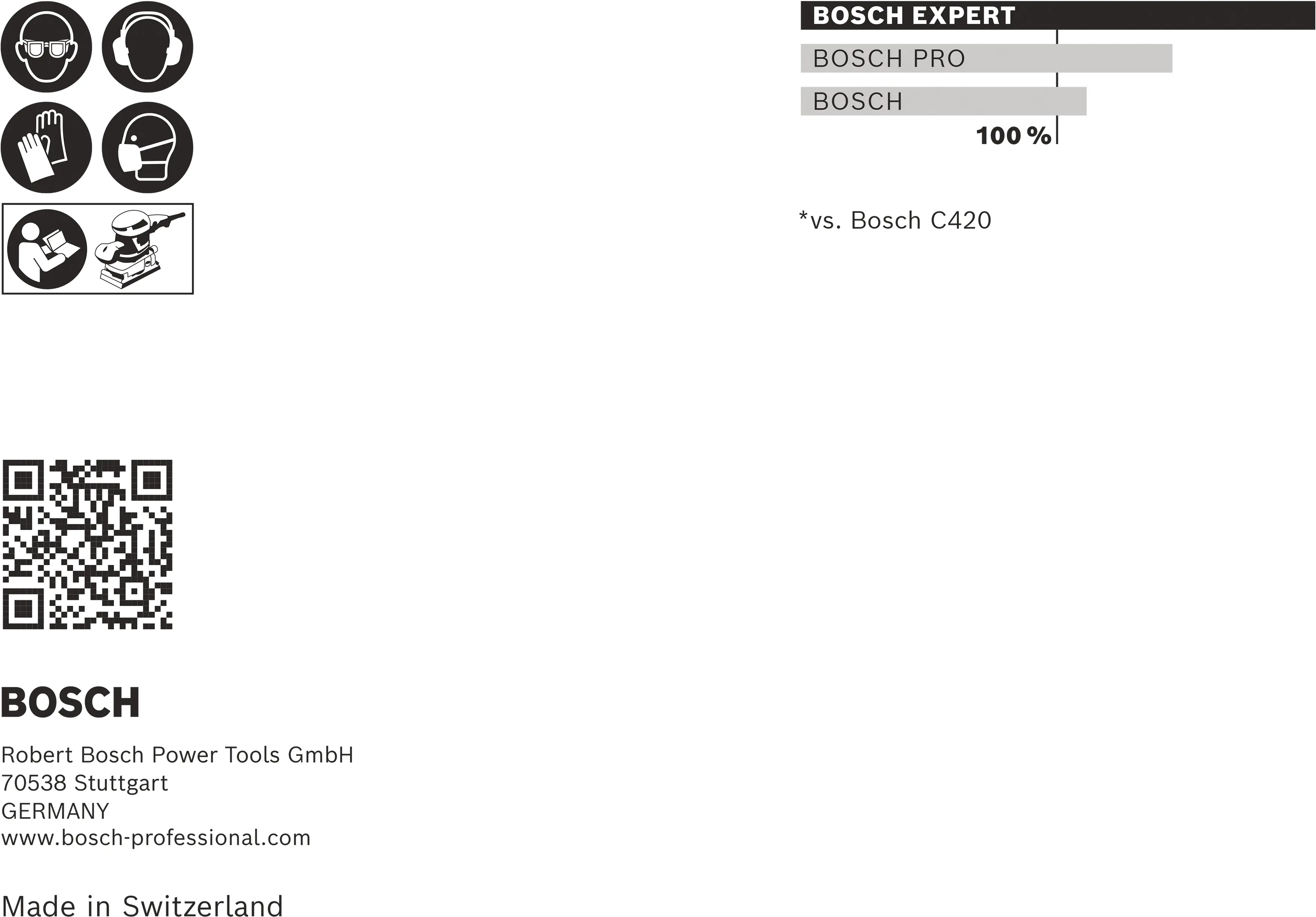 Bosch Expert C470 Schleifpapier-Set 115 x 107 mm G 60/120/180 10 Stück