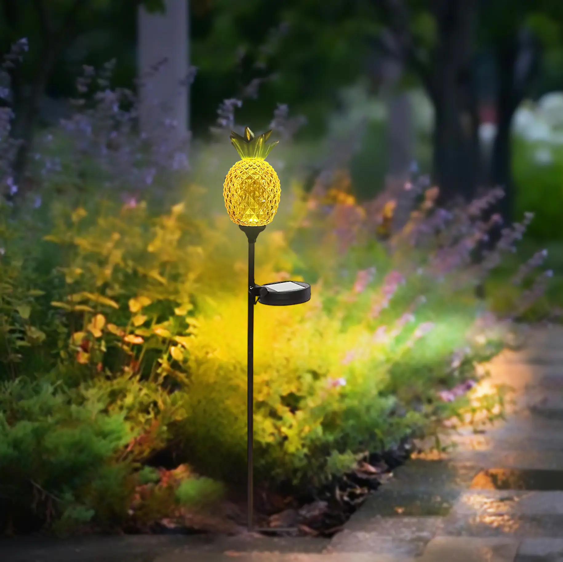 Dapo LED Solarstecker Ananas warmweiß