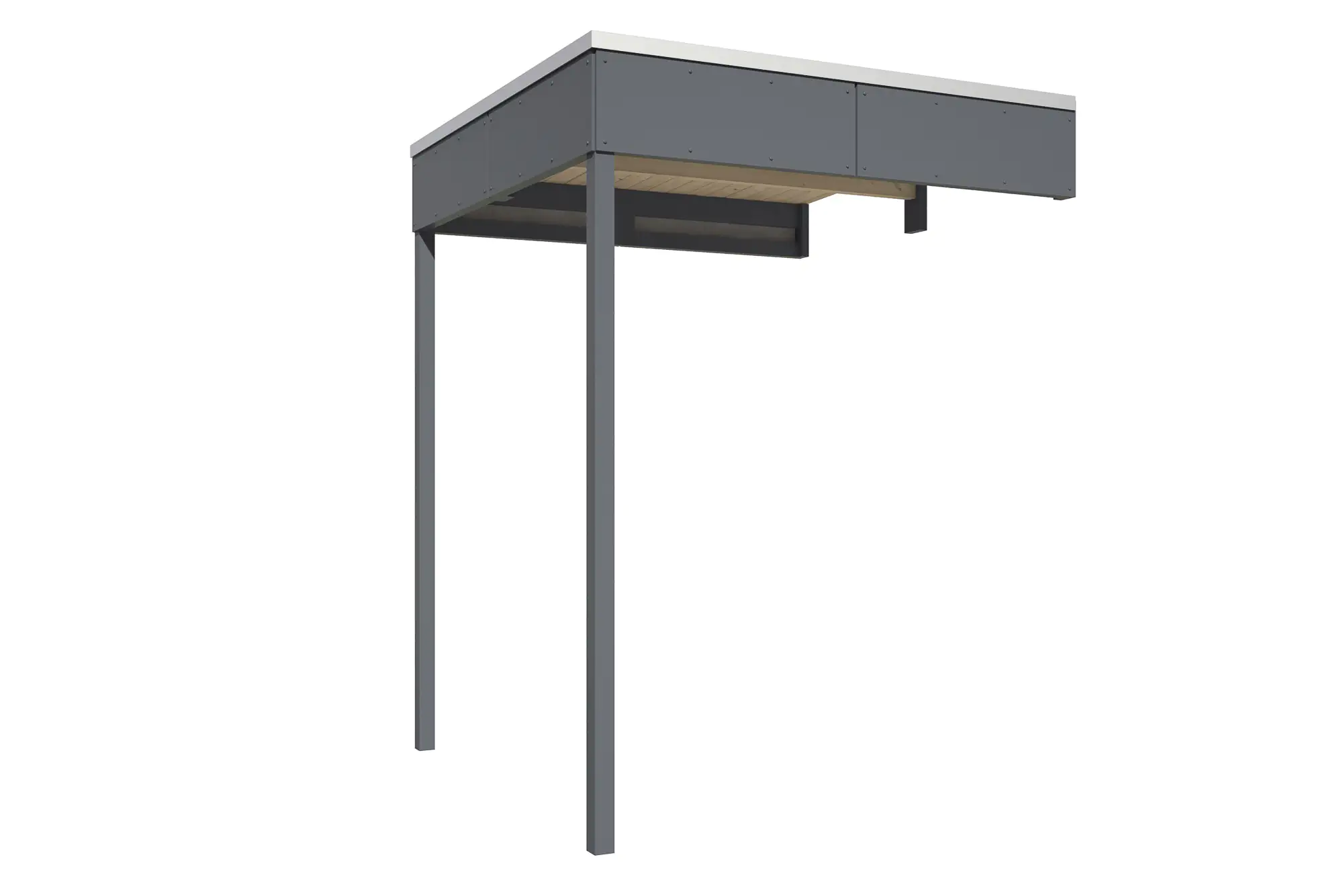 SKAN HOLZ Seitliche Überdachung für CrossCube 168 x 169 cm Gr. 2 Schiefergrau
