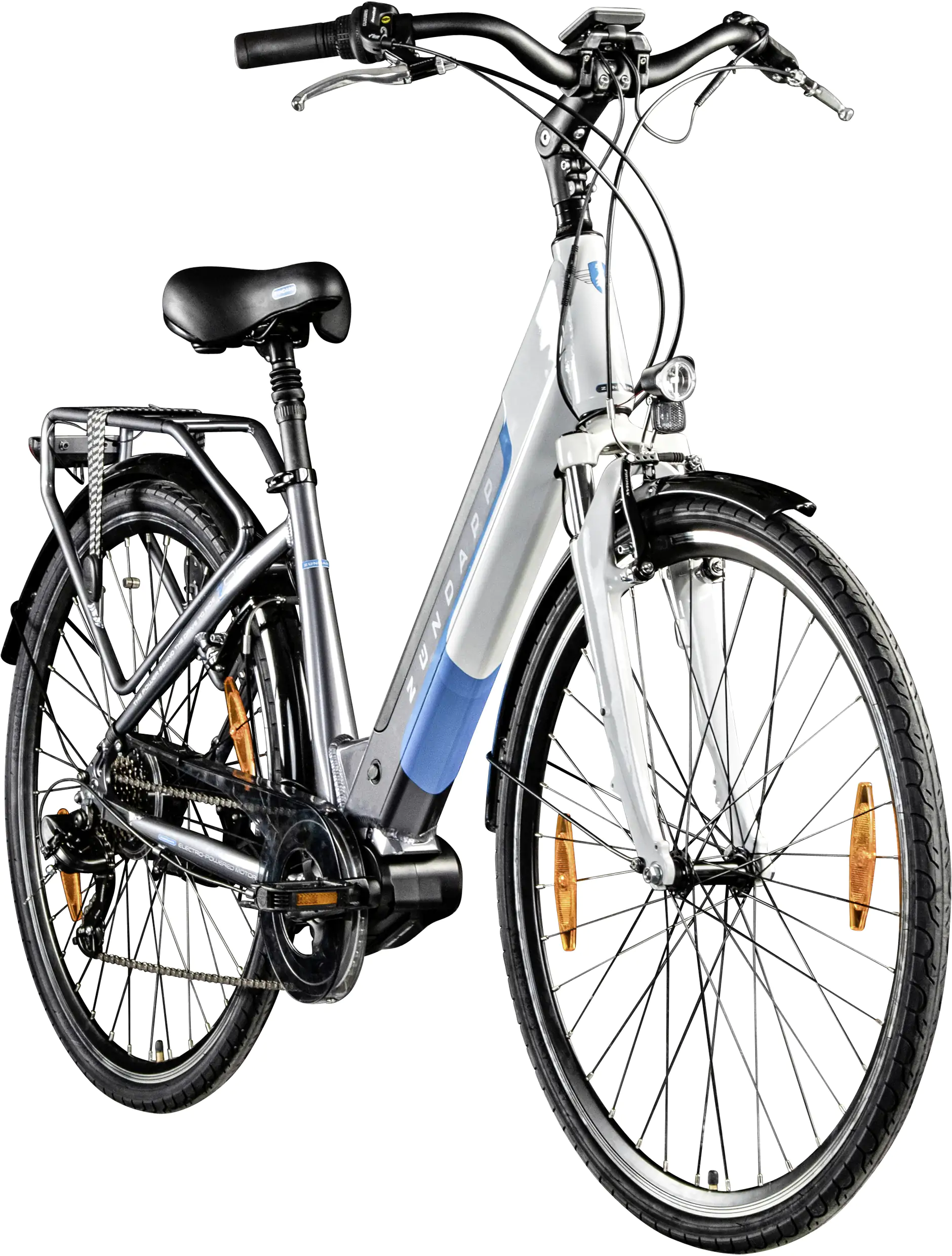 Zündapp E-Bike City Z901 700C MM 28 Zoll RH 46cm 7-Gang 418 Wh grau weiß
