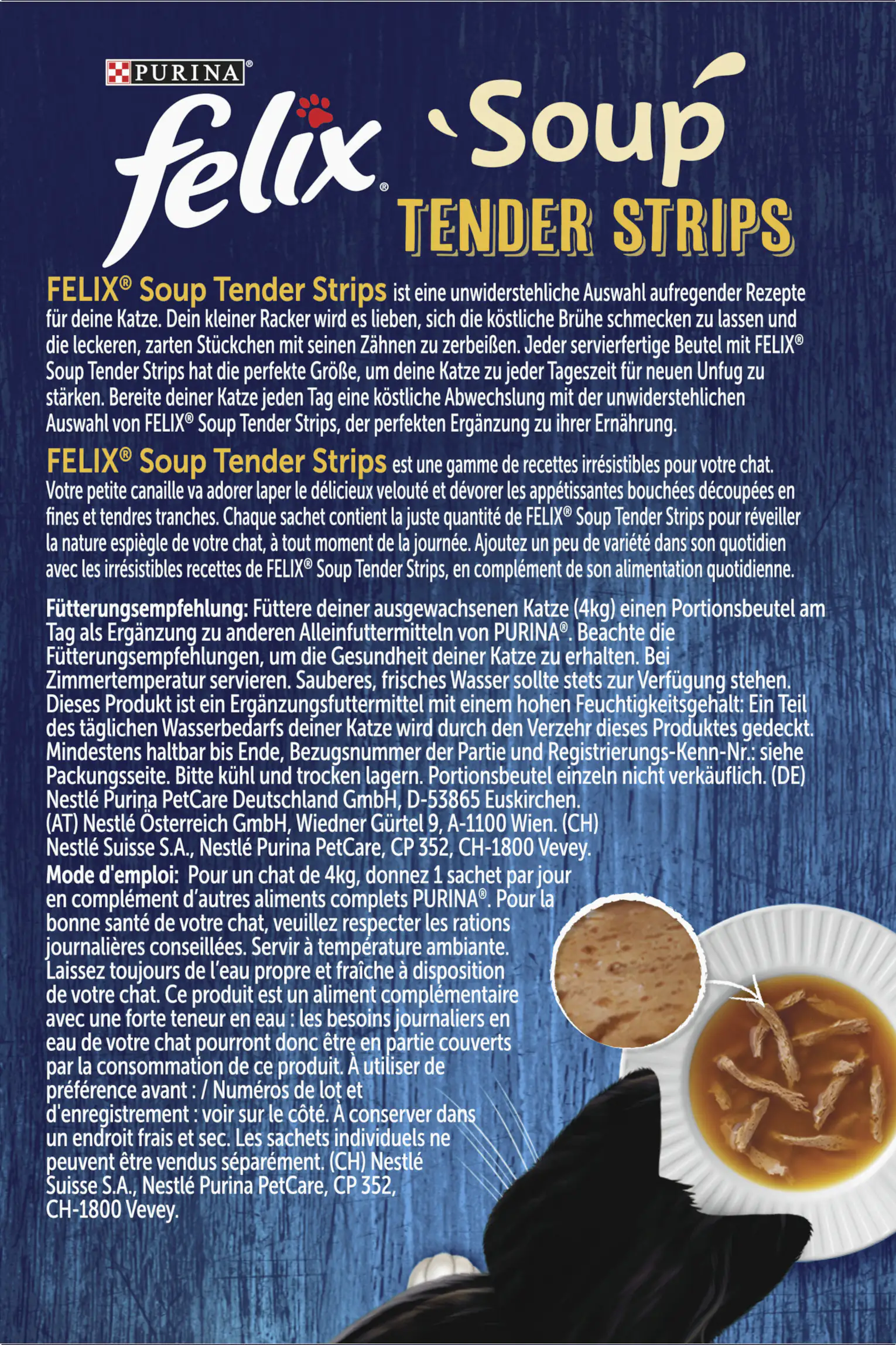 Felix Soup Tender Strips mit Kabeljau, Thunfisch & Scholle 6 x 48 g