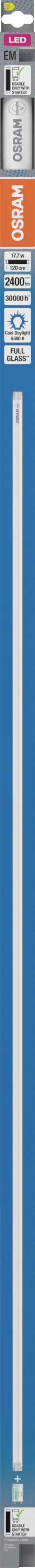 Osram LED Röhre 121,2 cm G13 17,7 W kaltweiß weiß