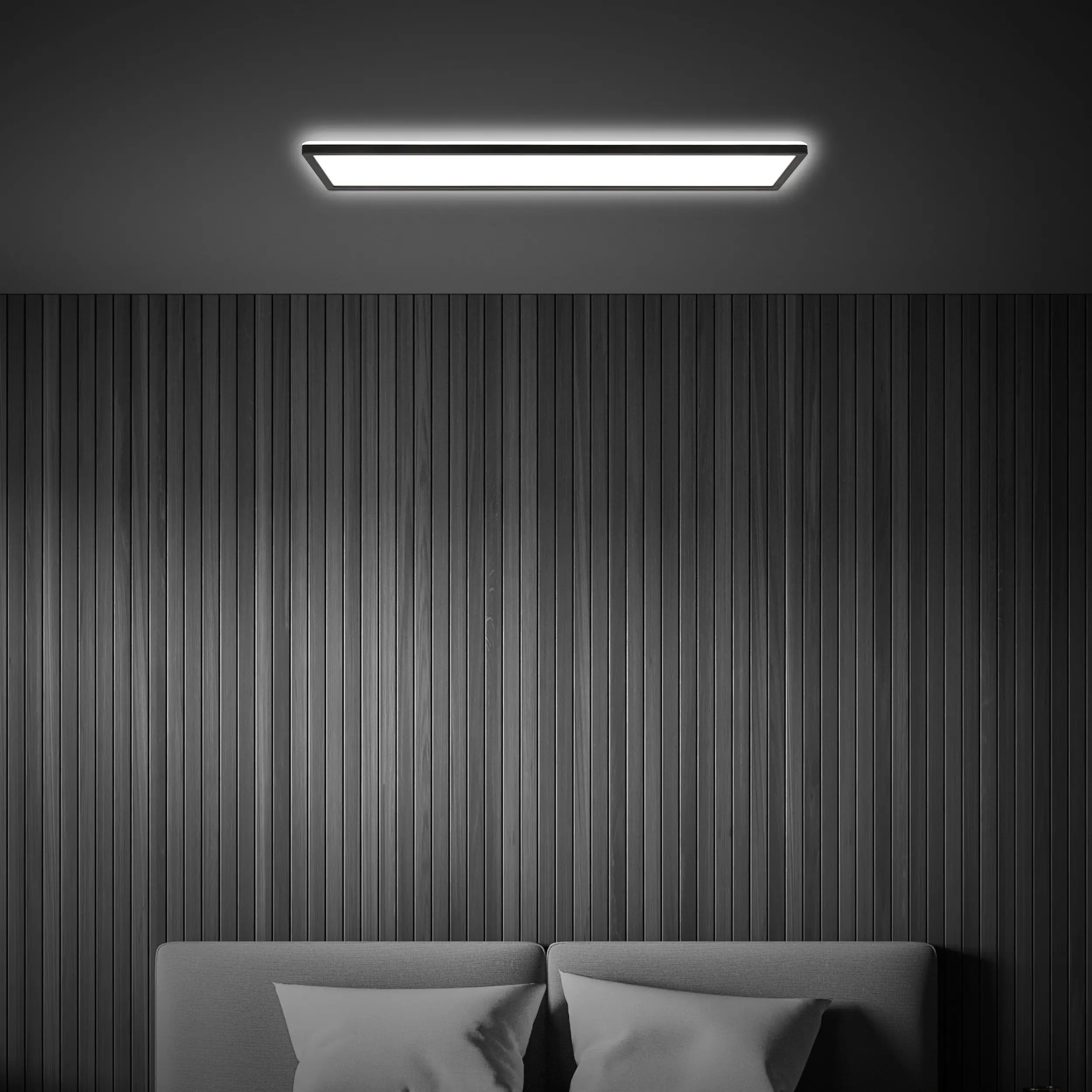 Briloner LED-Deckenlampe Tava 98x20 cm schwarz neutralweiß