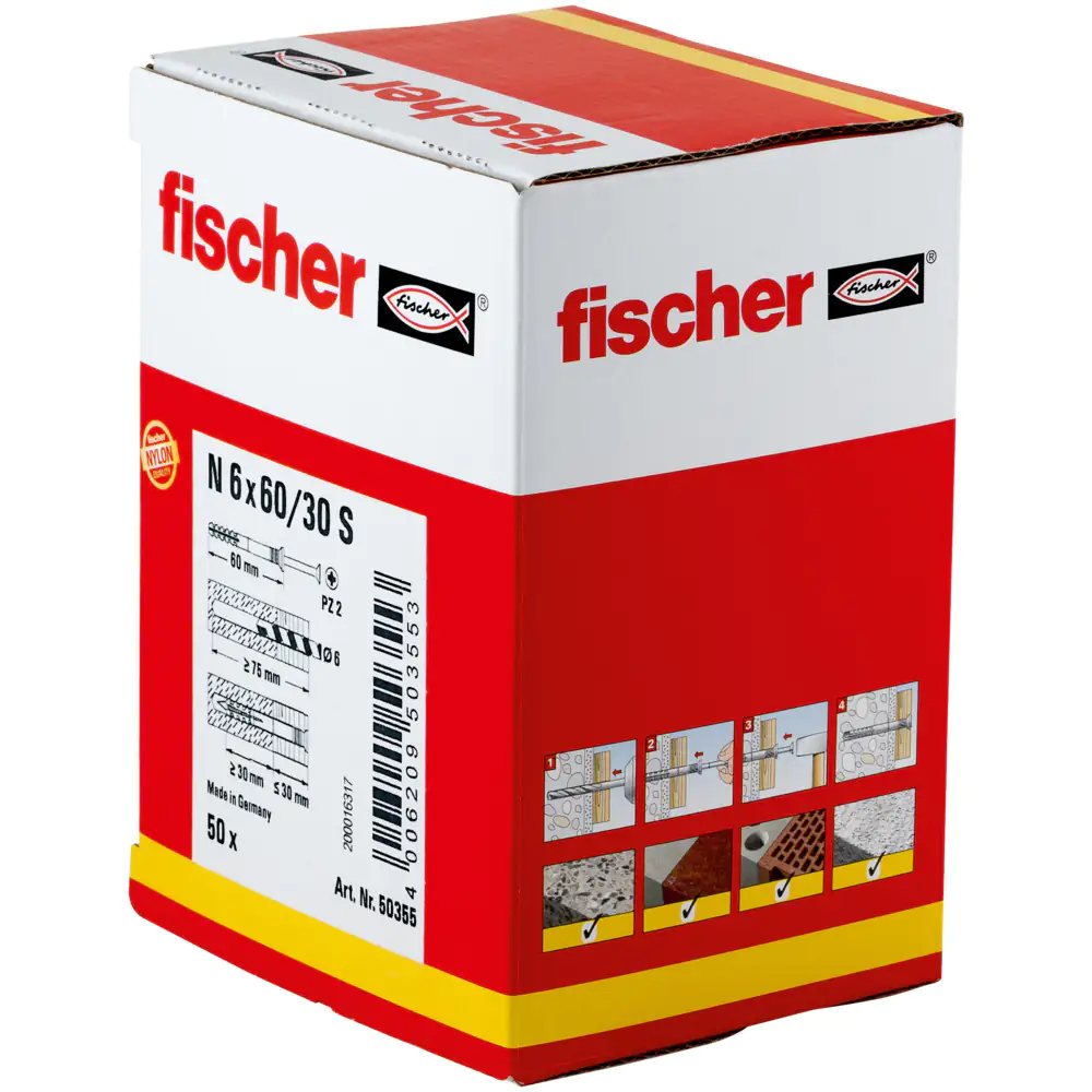 Fischer Nageldübel N 6.0 x 60 mm - 50 Stück