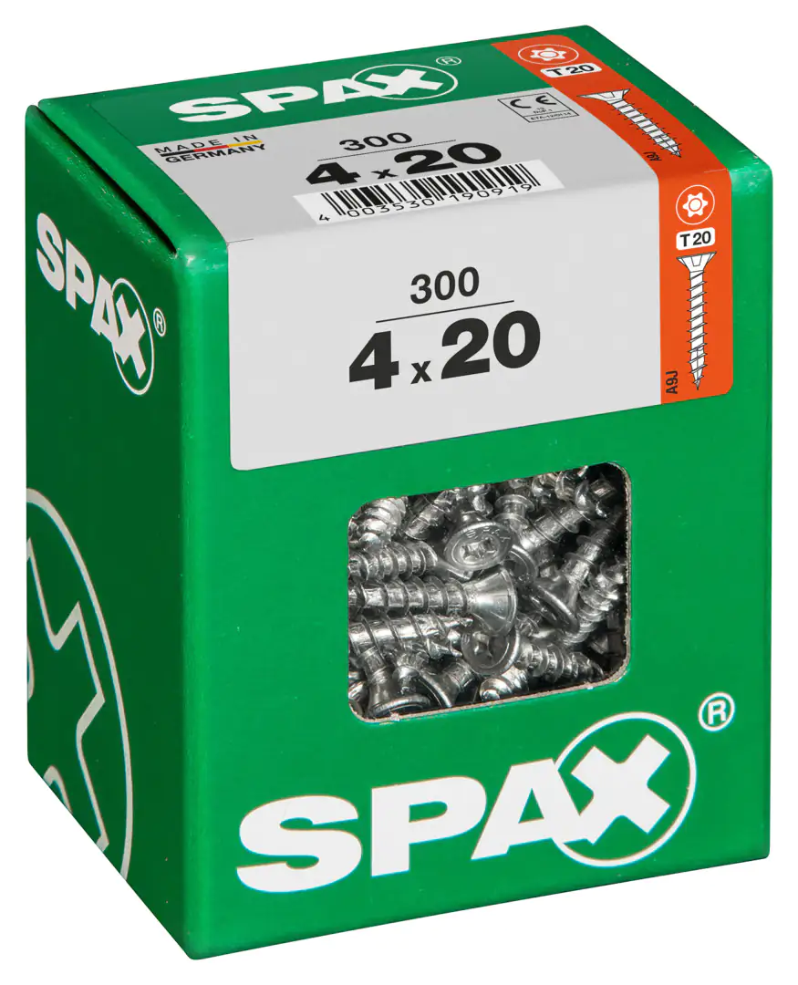 Spax Universalschrauben 4.0 x 20 mm TX 20 - 300 Stk. Spax Universalschrauben 4.0 x 20 mm TX 20 - 300 Stk.