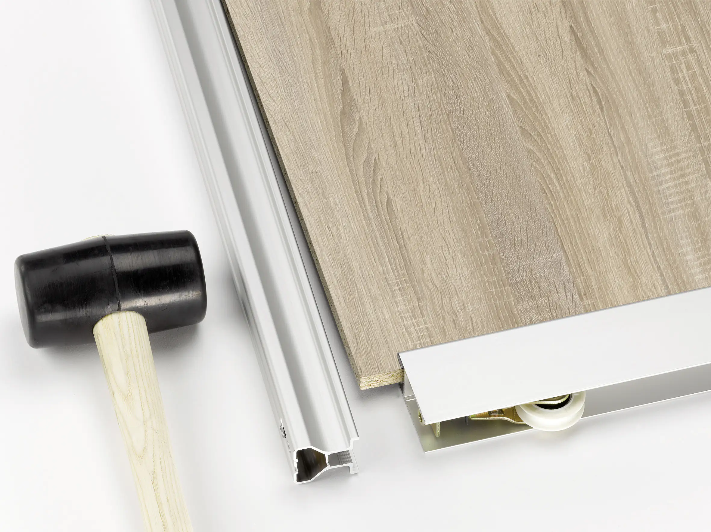 Schiebetür-Baupaket Rapid Eiche geplankt/Eiche Trüffel