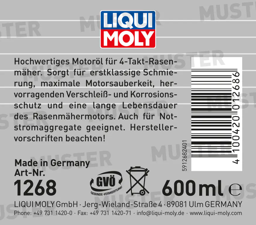 Liqui Moly Rasenmäher-Öl SAE 30 600 ml Liqui Moly Rasenmäher-Öl SAE 30 600 ml
