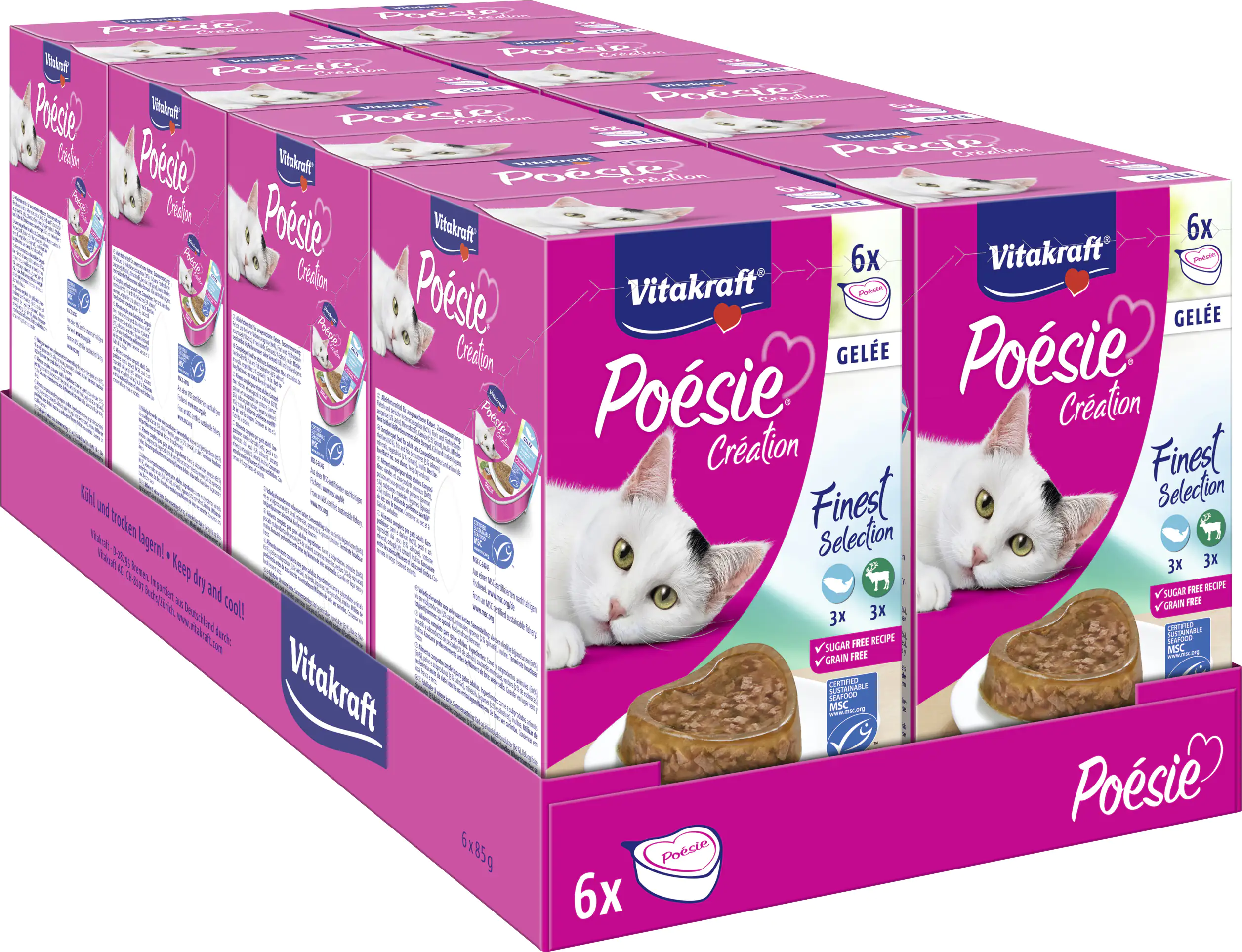 Vitakraft Poésie Katzenfutter Gelée Wild & Lachs 6 x 85 g Vitakraft Poésie Katzenfutter Gelée Wild & Lachs 6 x 85 g