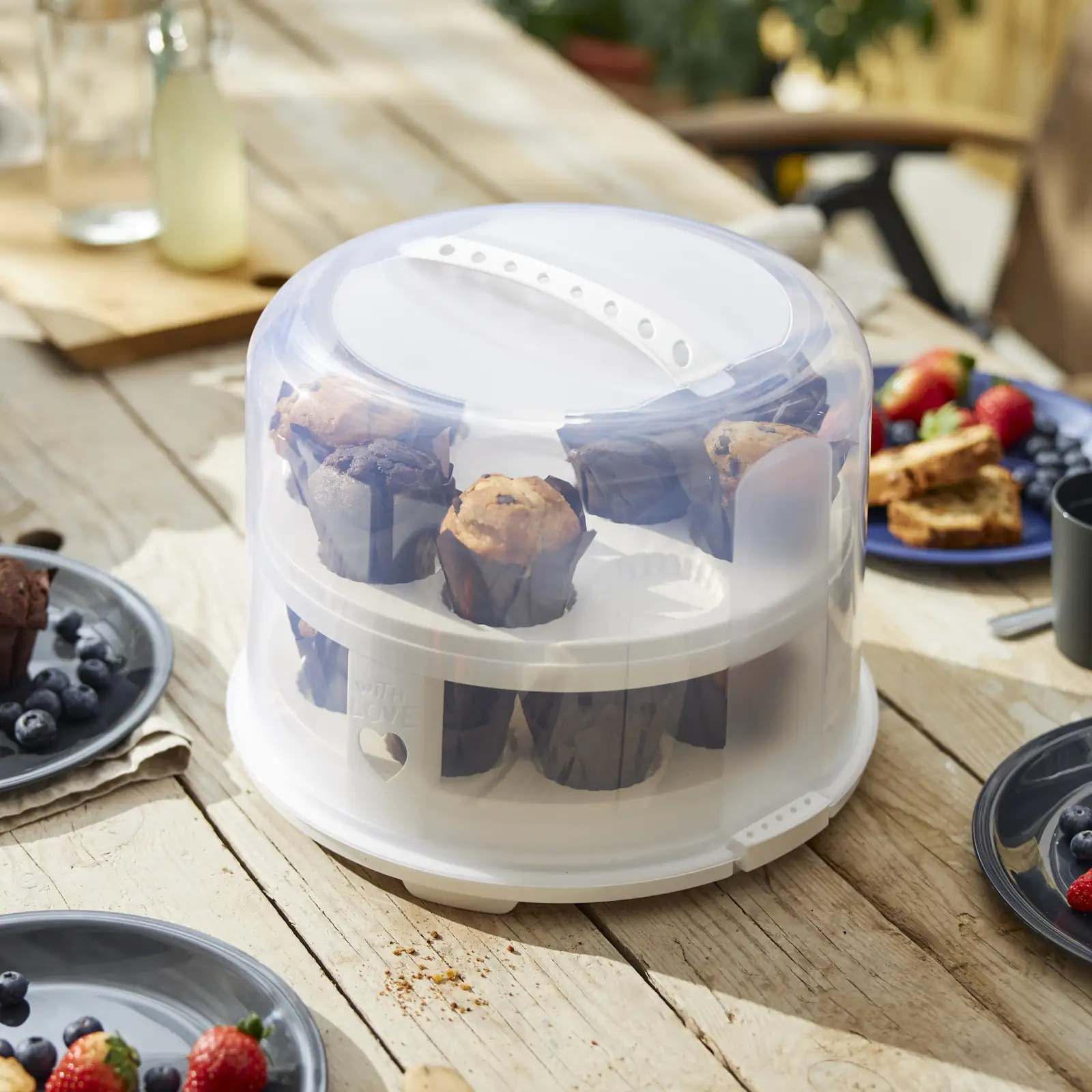 Rotho Tortenglocke Fresh XL mit Trays 26 cm inkl. zwei Einsätzen weiß