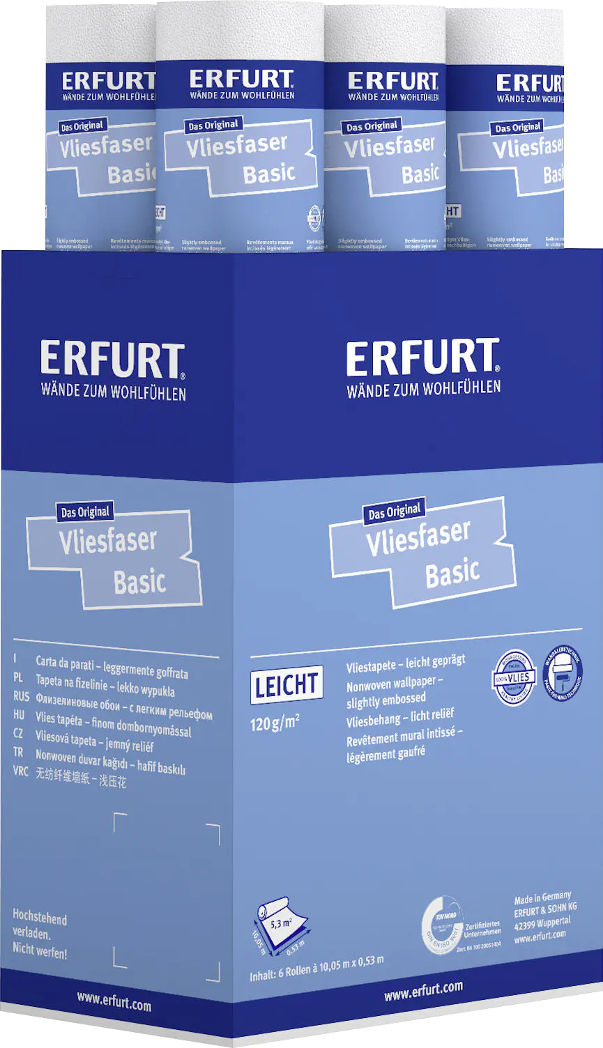 Erfurt Vliestapete Basic 106 weiß 10,05 x 0,53 m Erfurt Vliestapete Basic 106 weiß 10,05 x 0,53 m