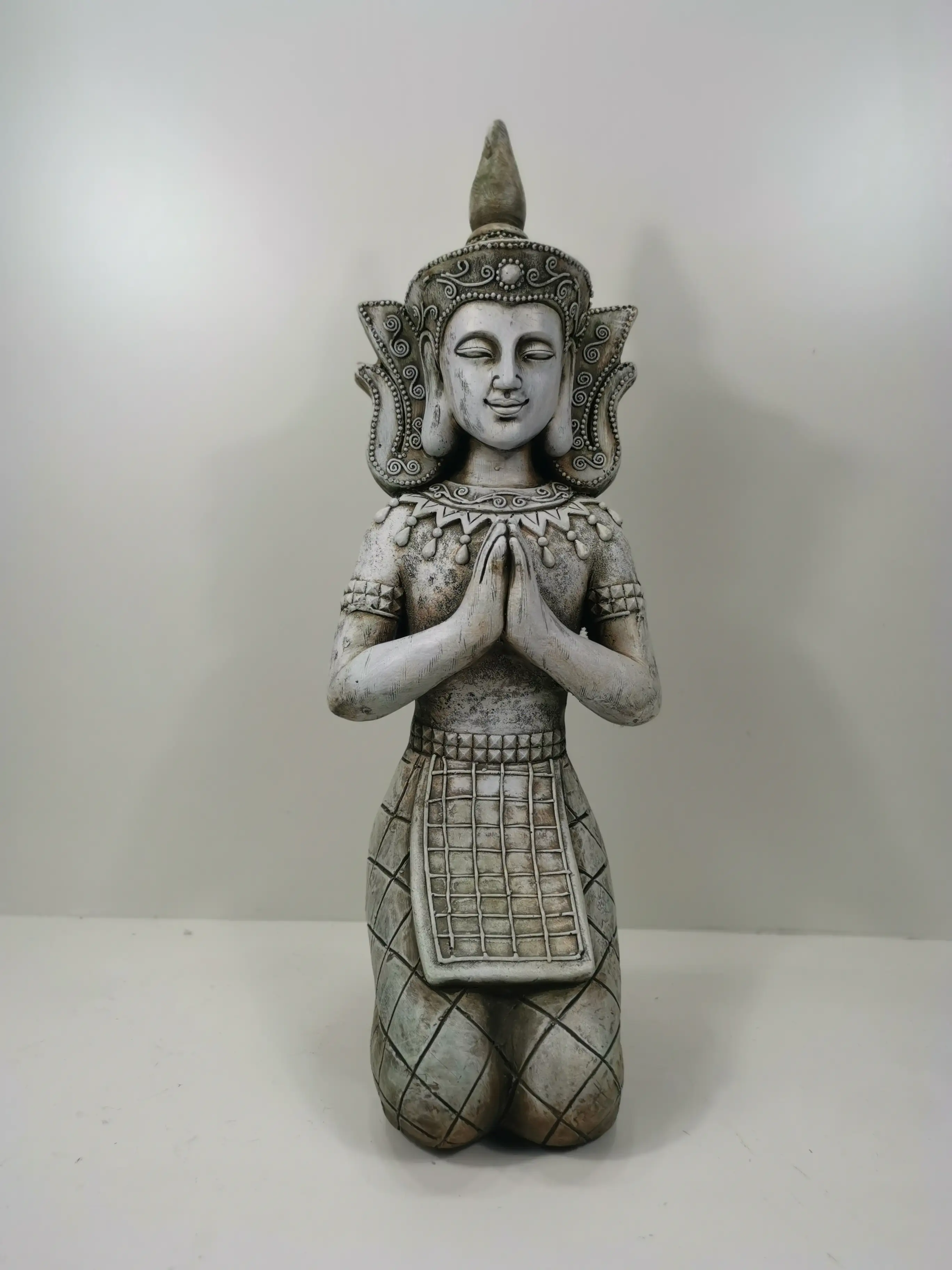 TrendLine Dekofigur Tempelfigur 40 x 24 x 54 cm grau 