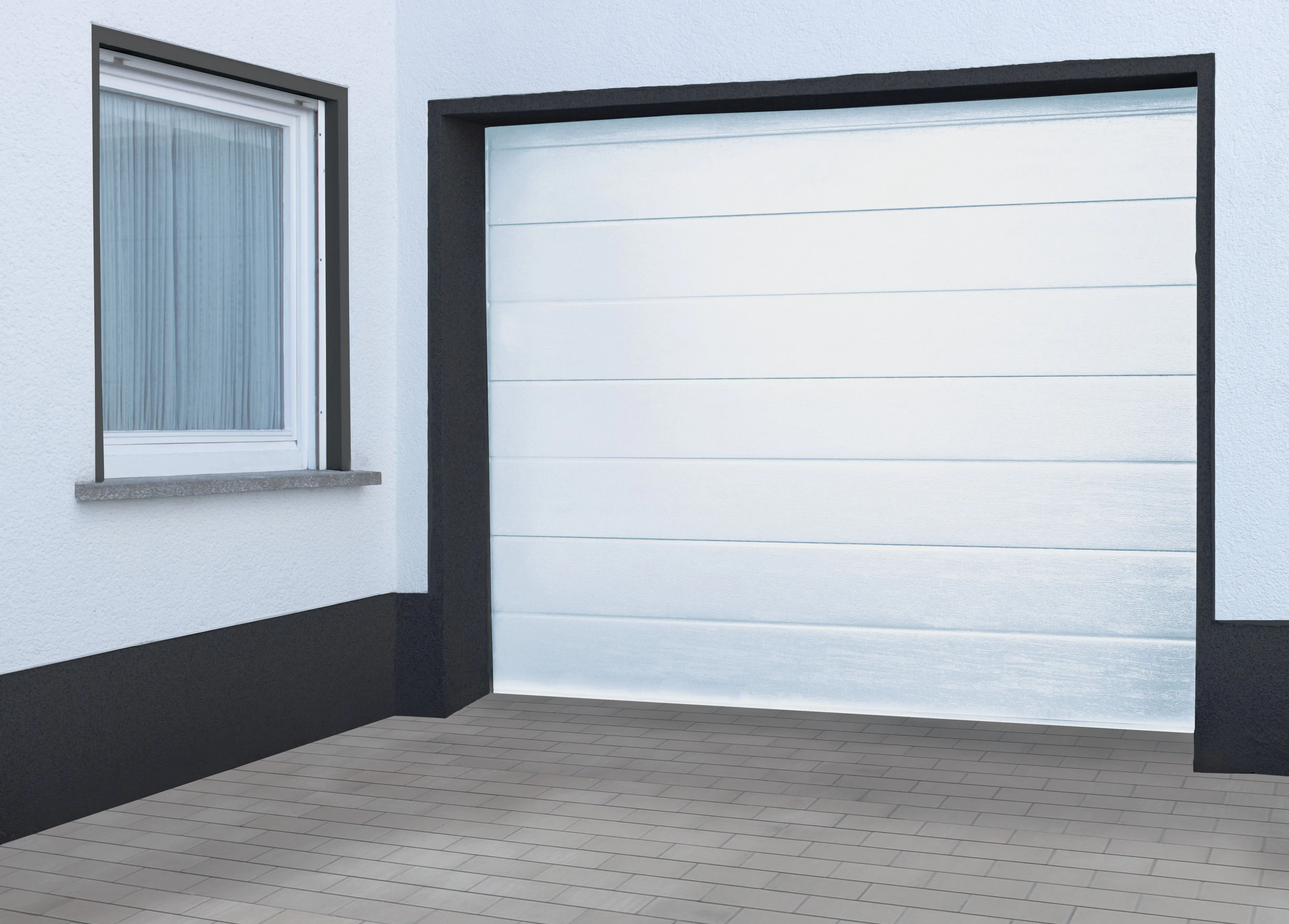 Sektionalgaragentor weiß + Montageservice