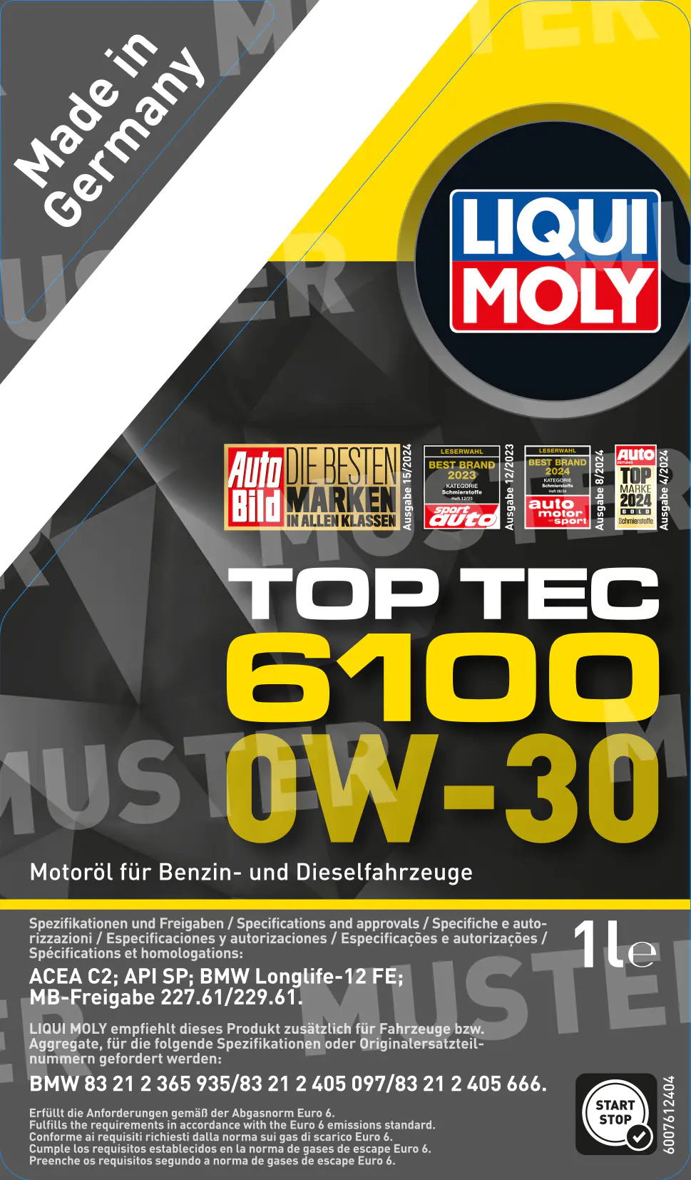 Liqui Moly Motoröl Top Tec 6100 0W-30 1 L