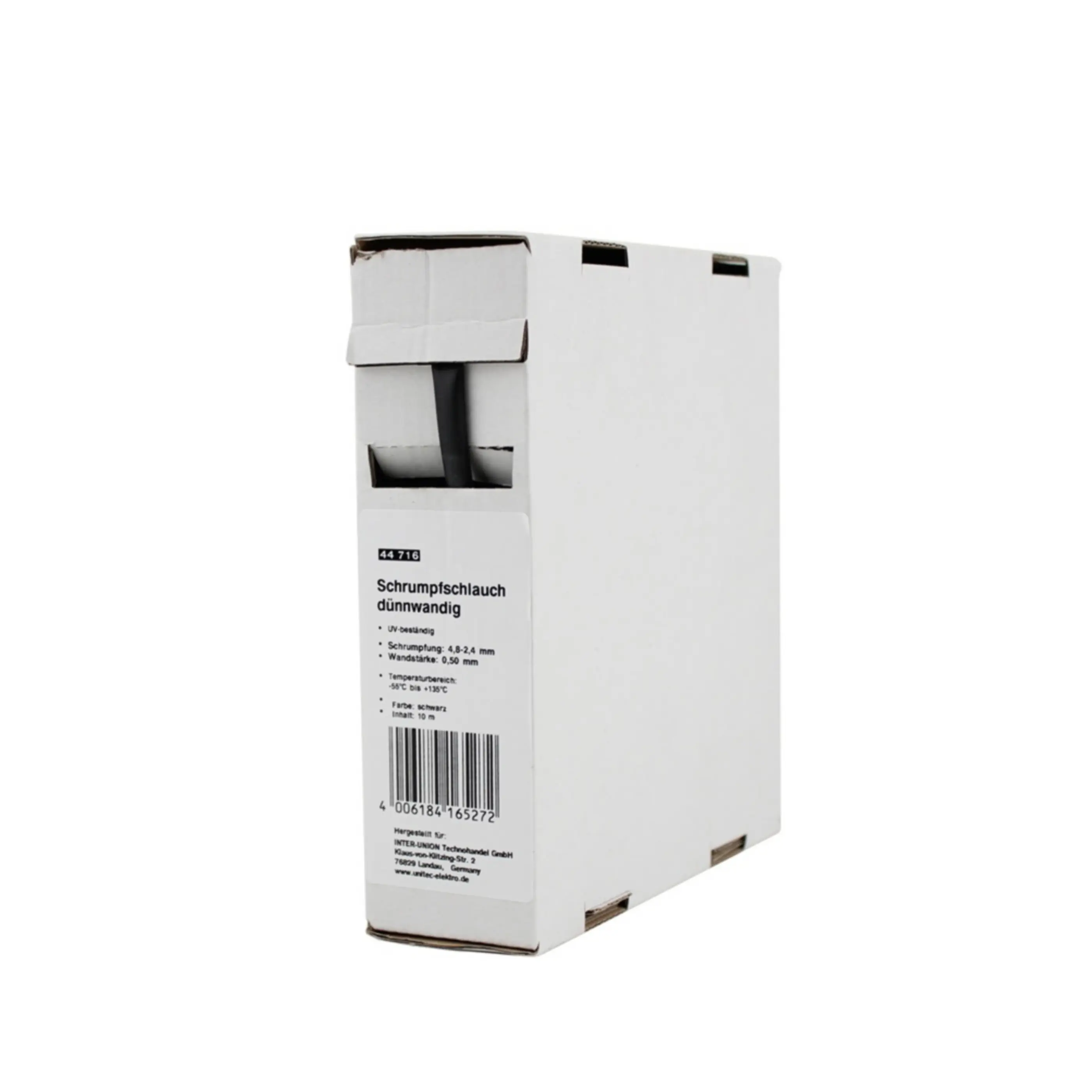 Unitec Schrumpfschlauch Abrollbox Ø 4,8-2,4 mm Meterware schwarz