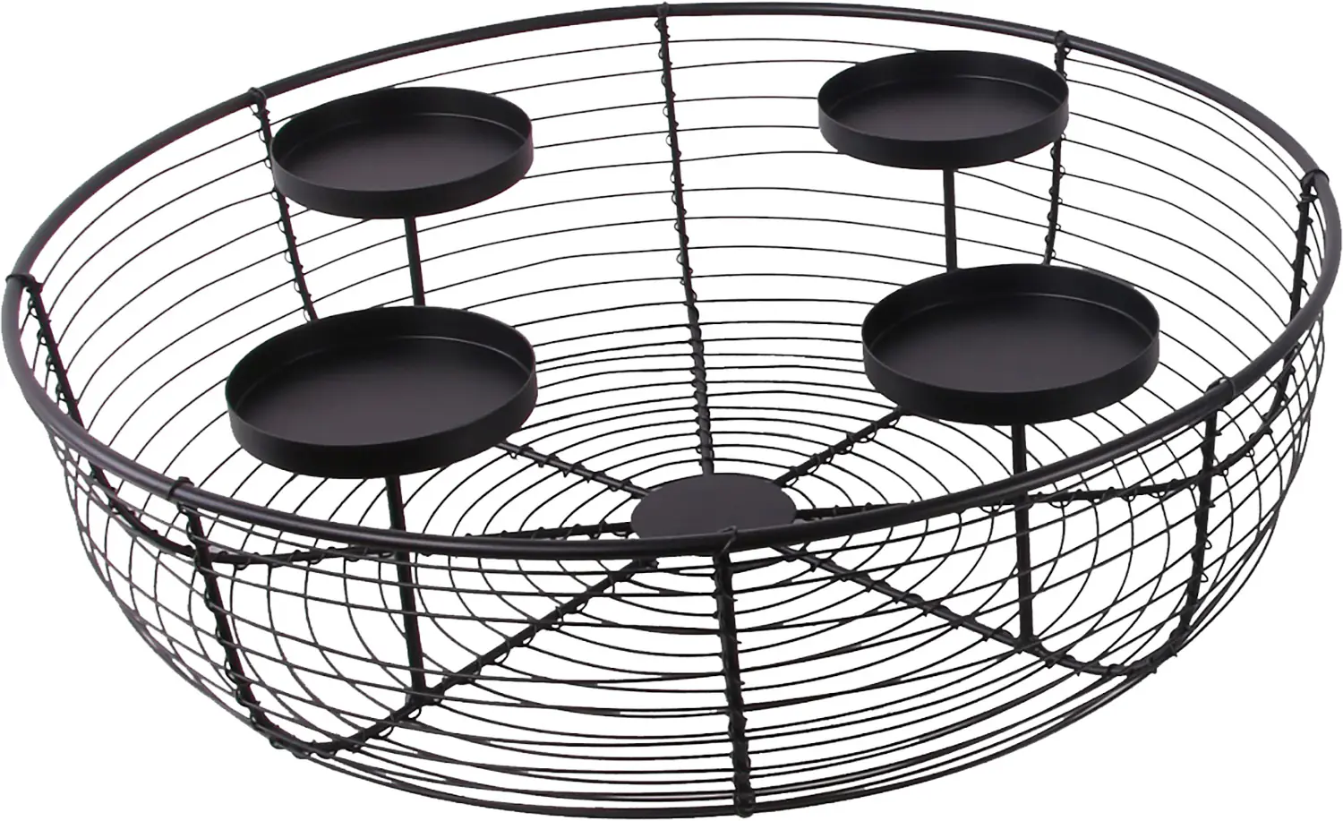 TrendLine Adventskranz Metall Ø 38 x 11 cm schwarz TrendLine Adventskranz Metall Ø 38 x 11 cm schwarz