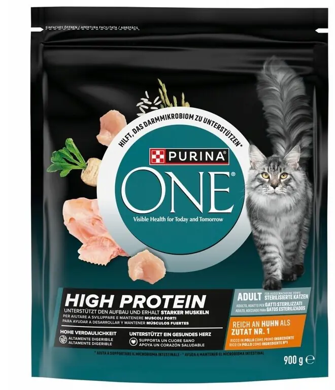 Purina One Trockenfutter Katze High Protein 900 g Huhn