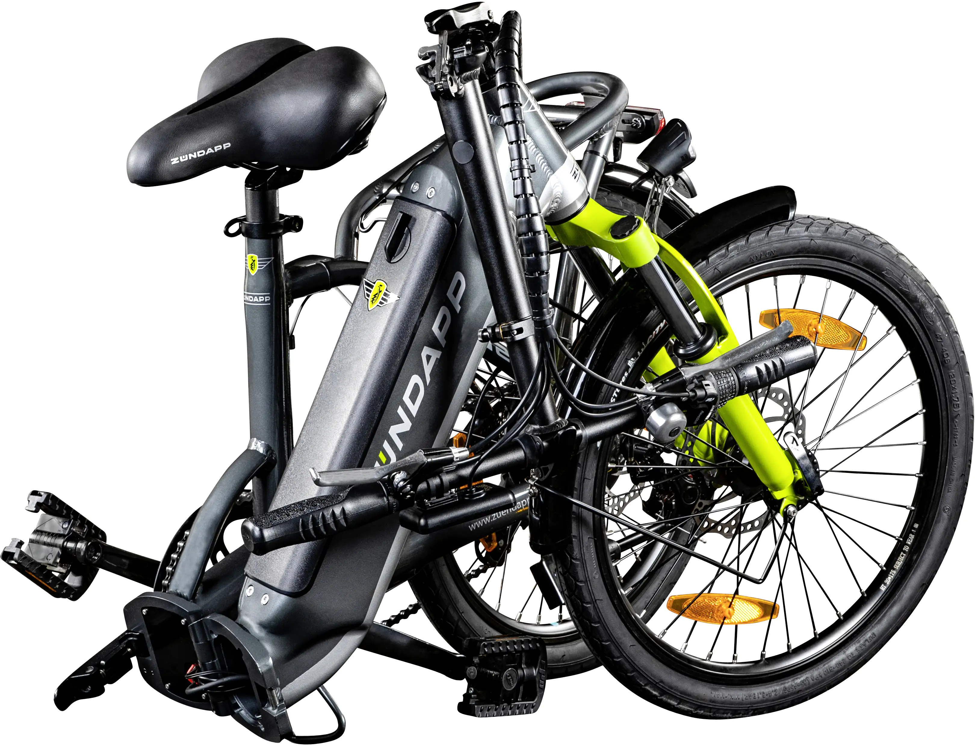 Zündapp E-Bike Faltrad ZT20R 20 Zoll RH 35cm 6-Gang 468 Wh grau grün