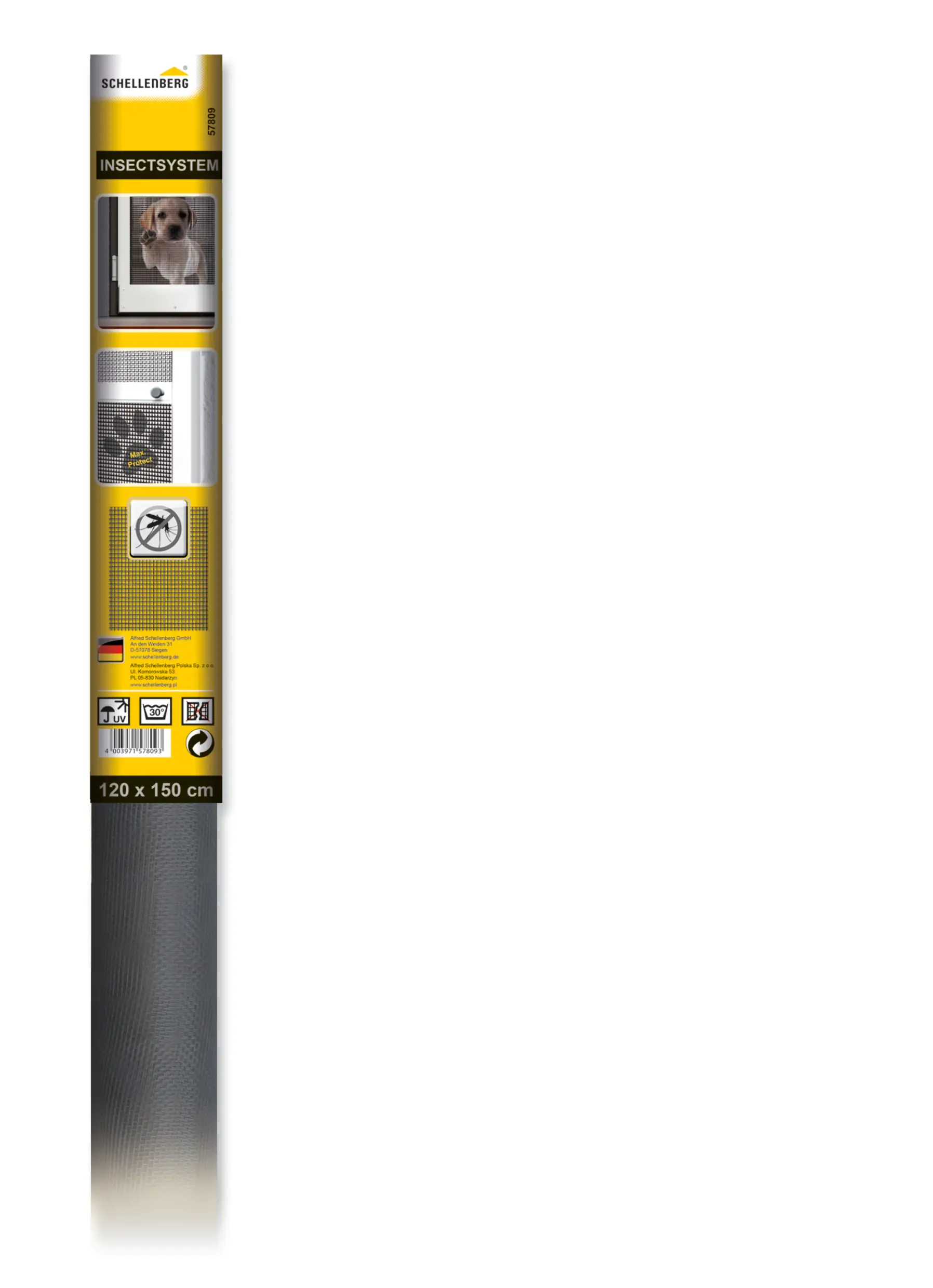 Schellenberg Fliegengitter MAX PROTECT 120 x 150 cm anthrazit kürzbar