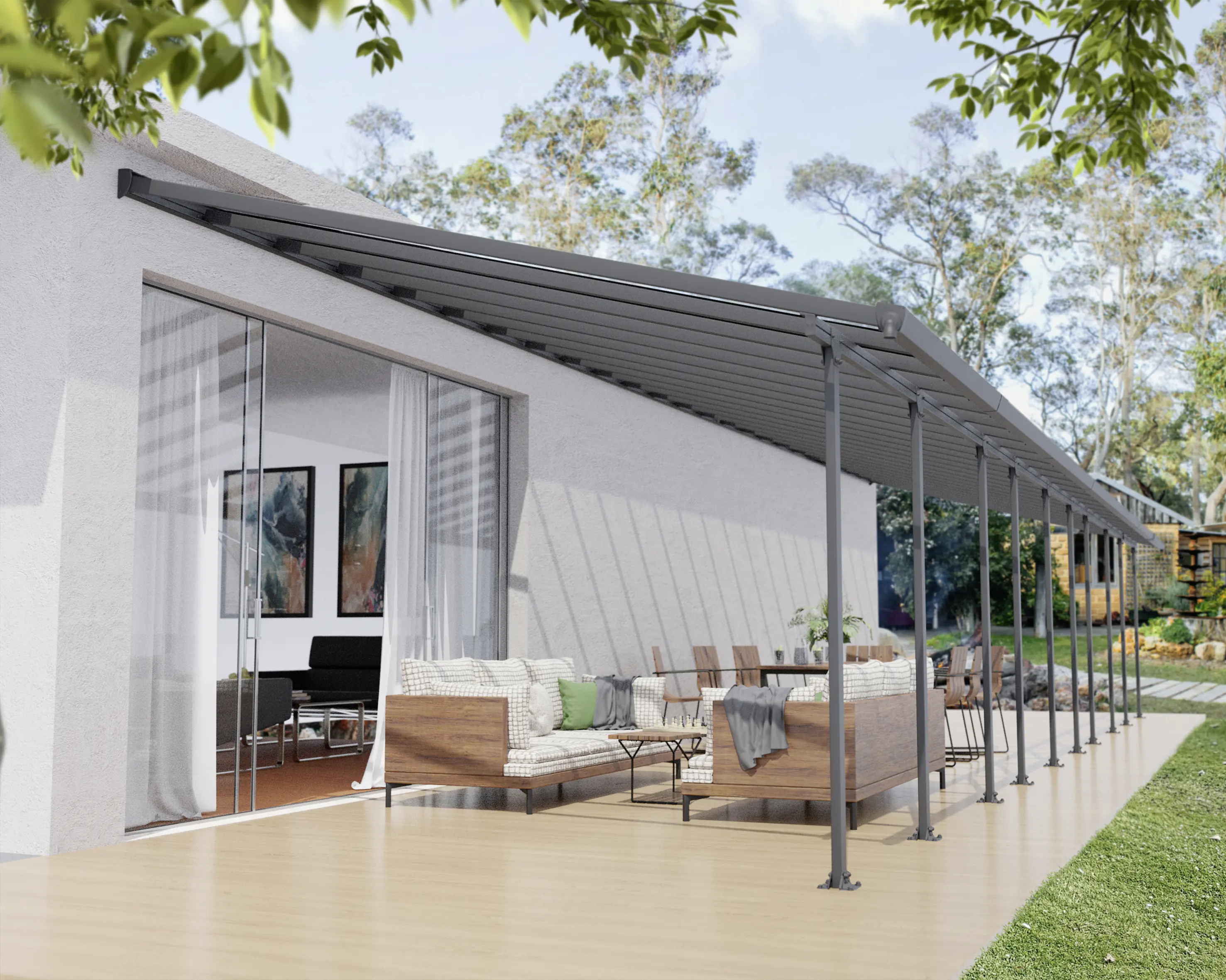 Canopia Terrassenüberdachung Feria 1457 x 380 cm anthrazit Canopia Terrassenüberdachung Feria 1457 x 380 cm anthrazit