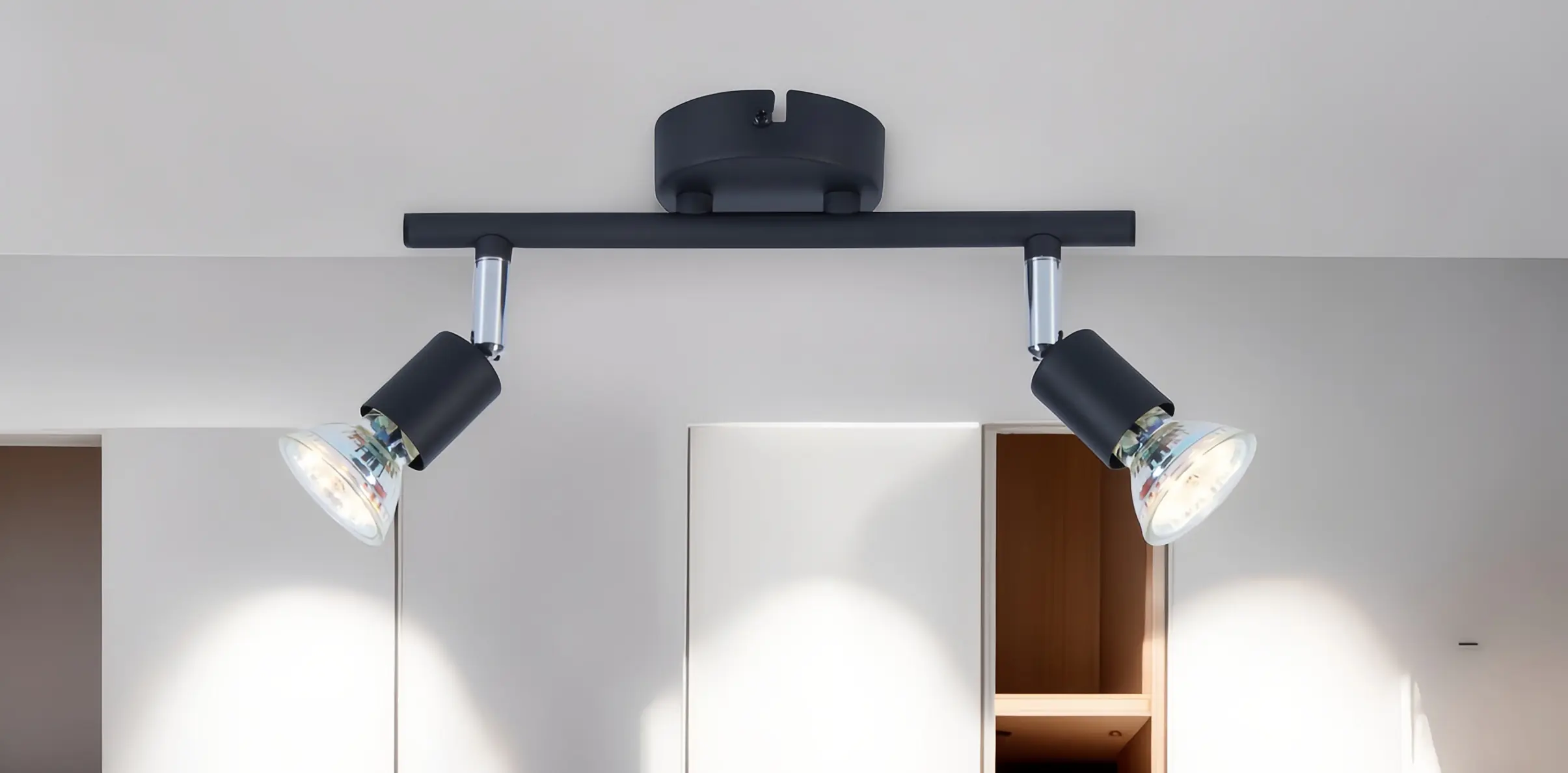 LED Leuchten 2er Spot Linos 2 schwarz 25 x 11 cm warmweiß